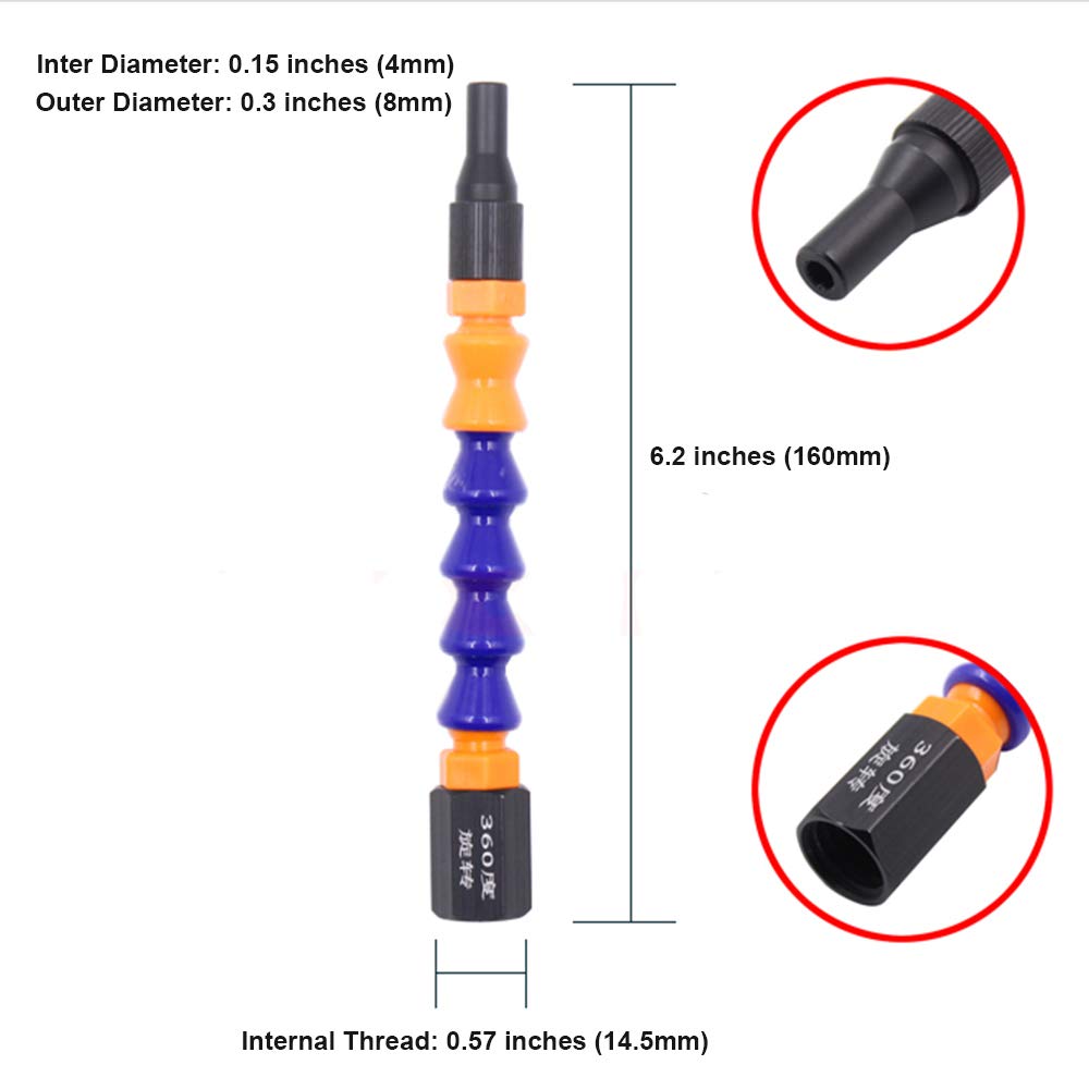 360 Degree Rotating Nozzle for Caulk Guns - Flexible Articulating Nozzle System with Extension Tips - Fits Standard Caulking Cartridges - Perfect for Sealing, Grouting & Home Improvement Projects