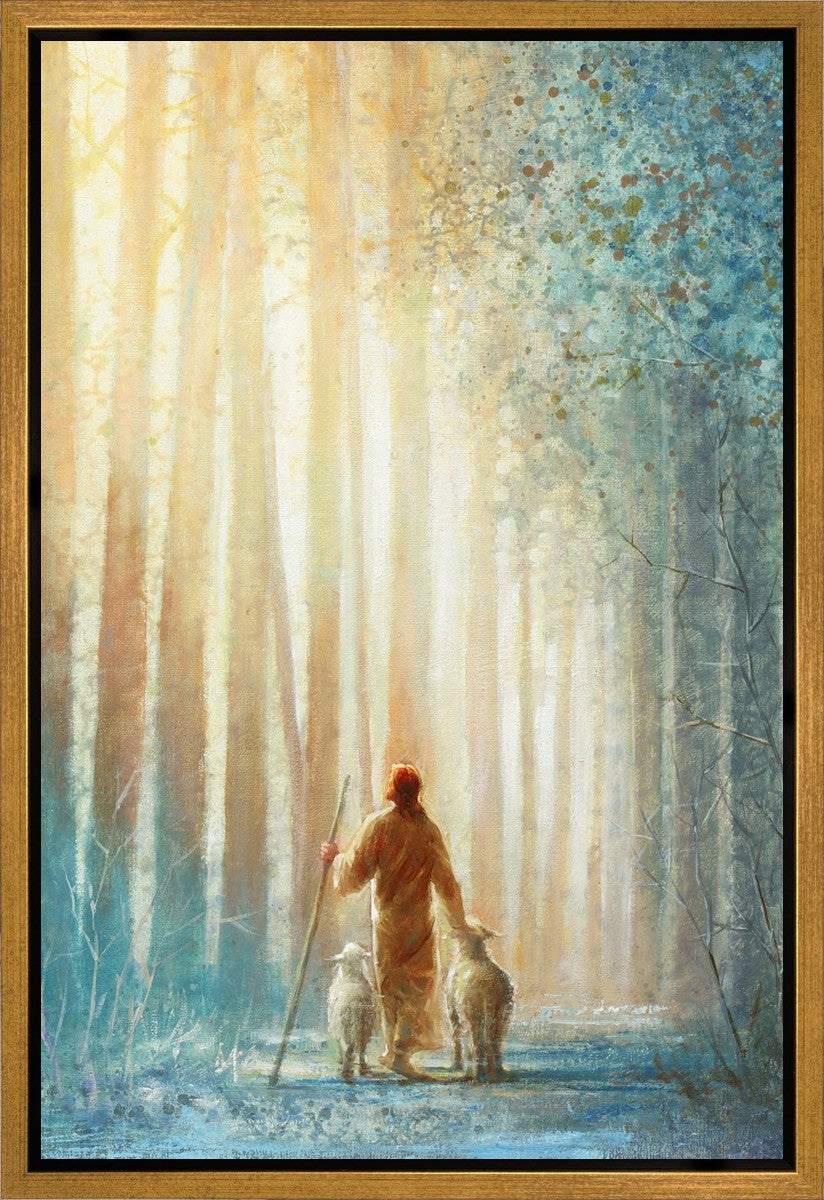 He Leadeth Me Inspirational Christian Canvas Wall Art - Gallery Wrap Ready-to-Hang Bible Verse Home Decor for Living Room, Bedroom & Office