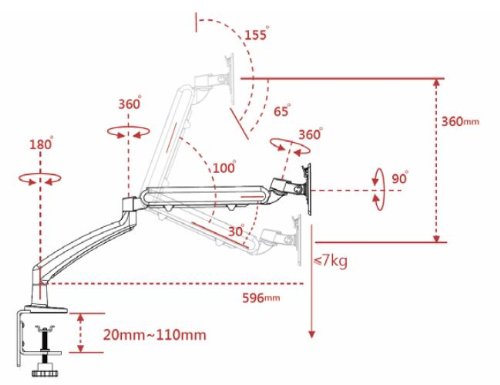 Cotytech Slim Monitor Desk Mount Spring Arm with 2-in-1 Base - Adjustable Computer Screen Stand for Home Office & Gaming Setup