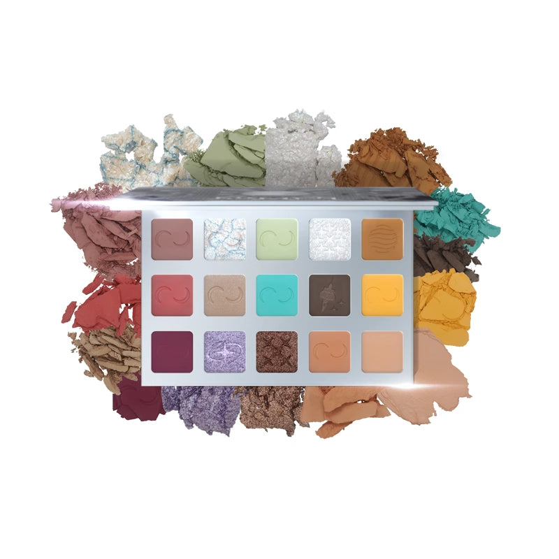DRAMO Elegy of Silver 15 Color Eyeshadow Palette - Highly Pigmented Makeup Palette for Professional & Everyday Use - Perfect for Party, Wedding & Special Occasion Makeup Looks
