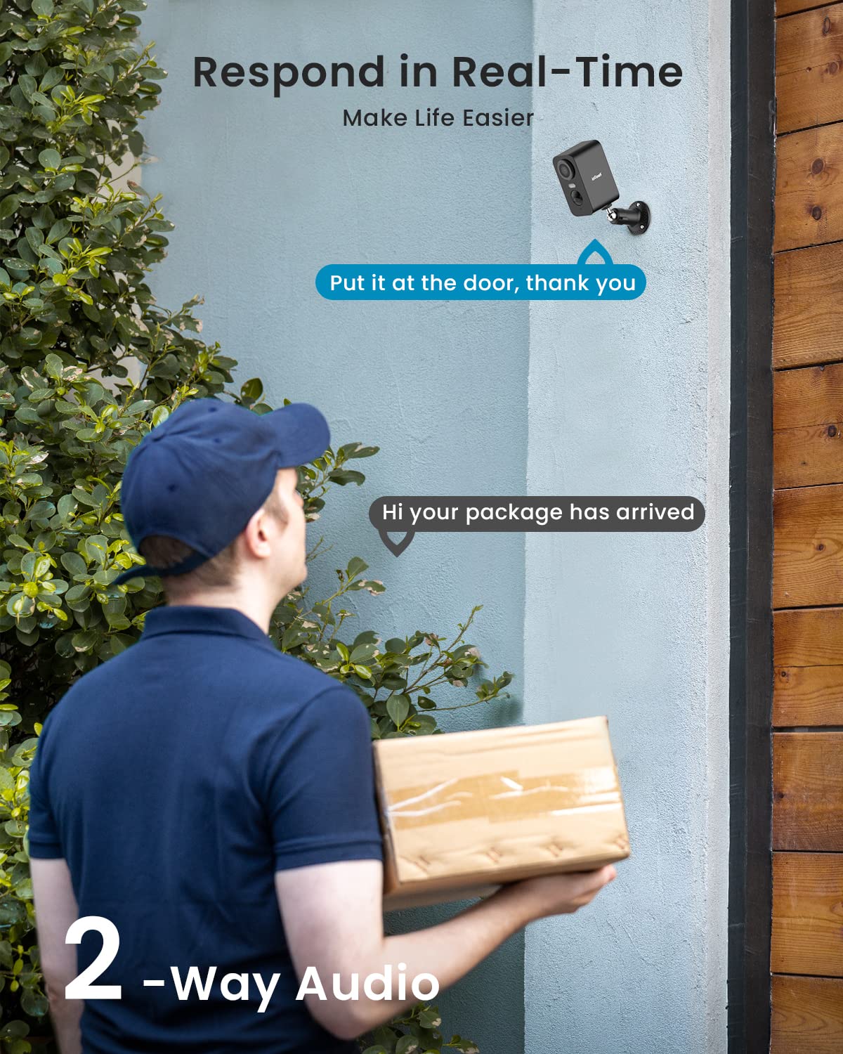 ieGeek Wireless Outdoor Security Cameras 2-Pack - 2K HD WiFi Surveillance System with AI Motion Detection, IP65 Weatherproof, Battery Powered, Siren & Spotlight - Ideal for Home Security, Garage & Backyard Monitoring - Works with Alexa & Google Assistant