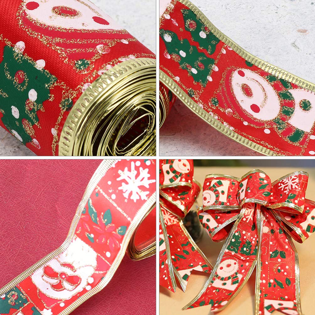 3 Rolls Christmas Wrapping Ribbon - Wired Satin Holiday Ribbon for Gift Wrapping, Wedding Decor, Christmas Tree & Party Decorations (Polyester, 1.5 Inch Wide) - Perfect for Holiday Gifts, DIY Crafts & Festive Home Decor