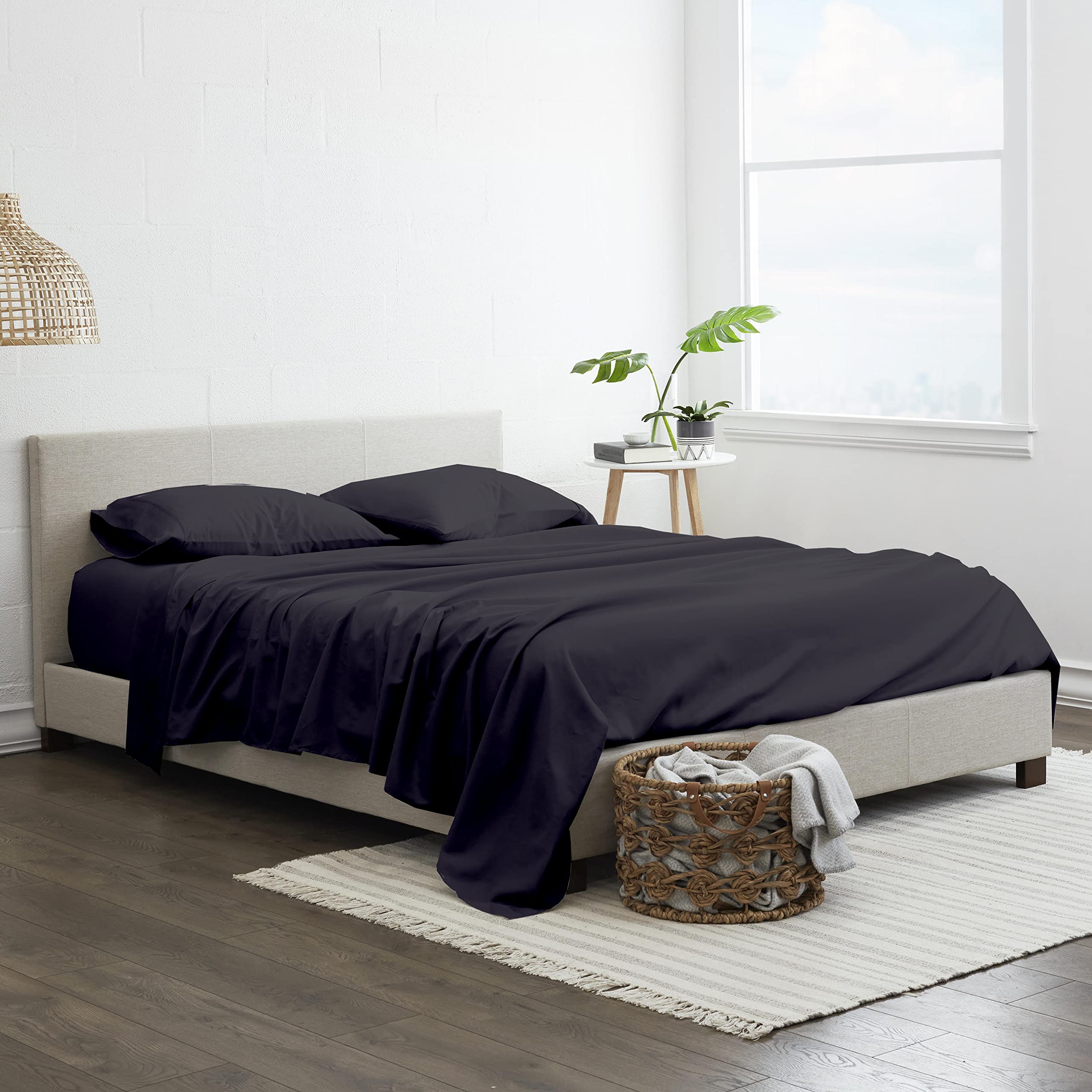 Premium Giza Egyptian Cotton Sheets Set - Full XL, 4-Piece, Slate Grey for Deep Mattress & Luxurious Sleep