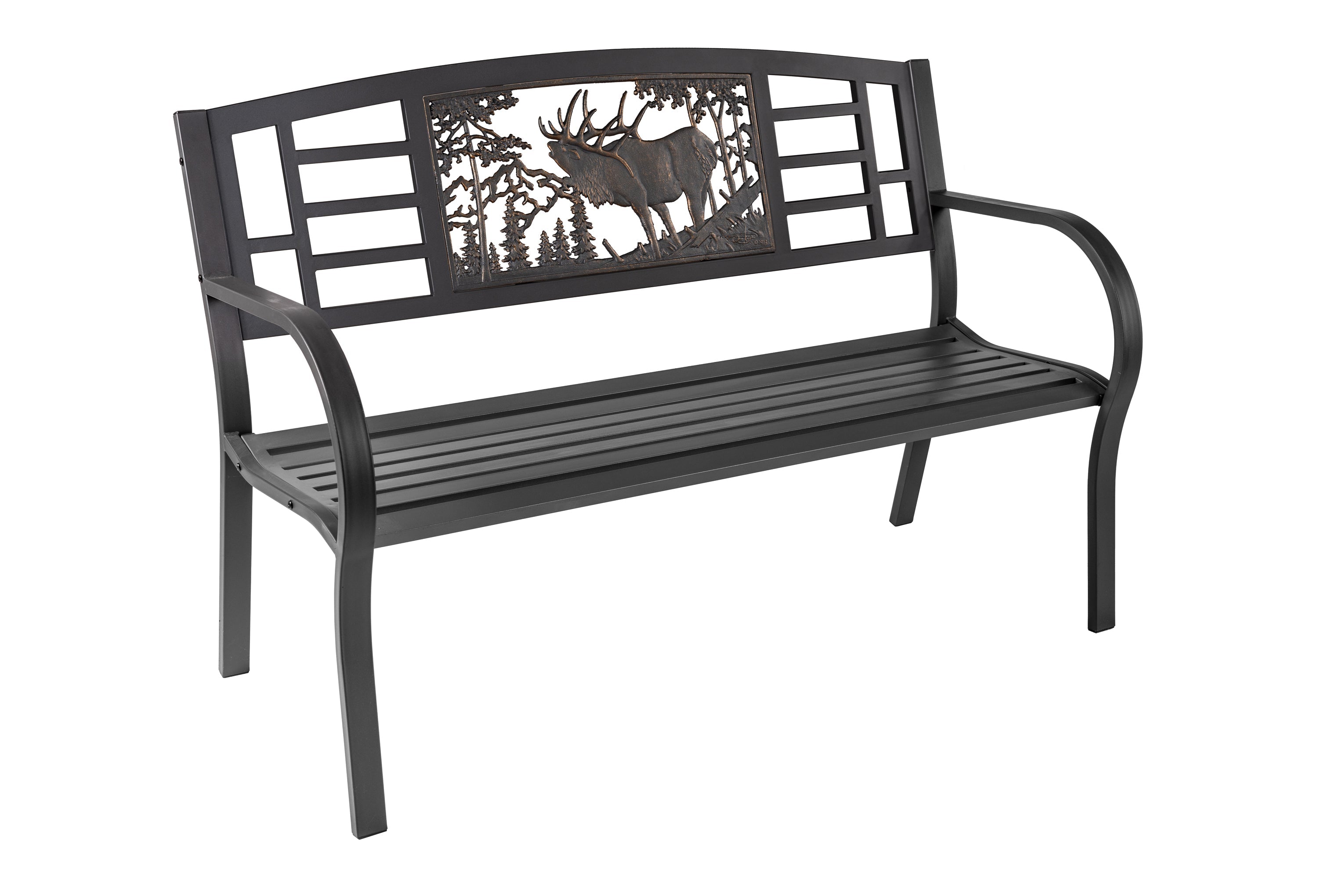 Premium Elk Steel Bench - Heavy Duty Outdoor Garden Bench for Patio, Lawn, and Backyard - Rust-Resistant Metal Bench with Sturdy Construction for Long-Lasting Use