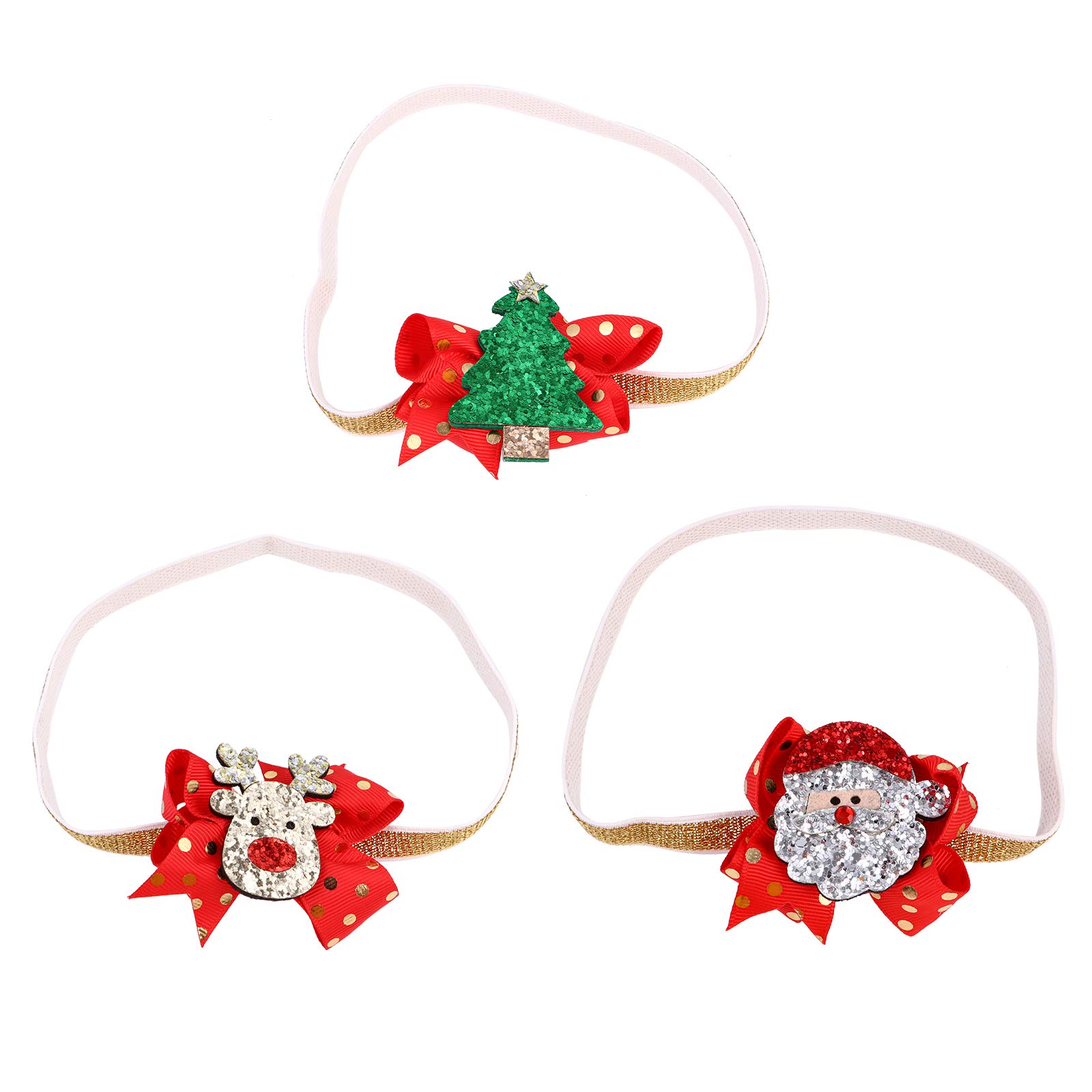 Funzzy Christmas Santa Headbands - 3 Pack Creative Reindeer Antler Hair Accessories for Babies & Kids - Festive Holiday Party Photo Props & Costume Supplies - Perfect for Christmas Parties, Family Gatherings & Holiday Photos