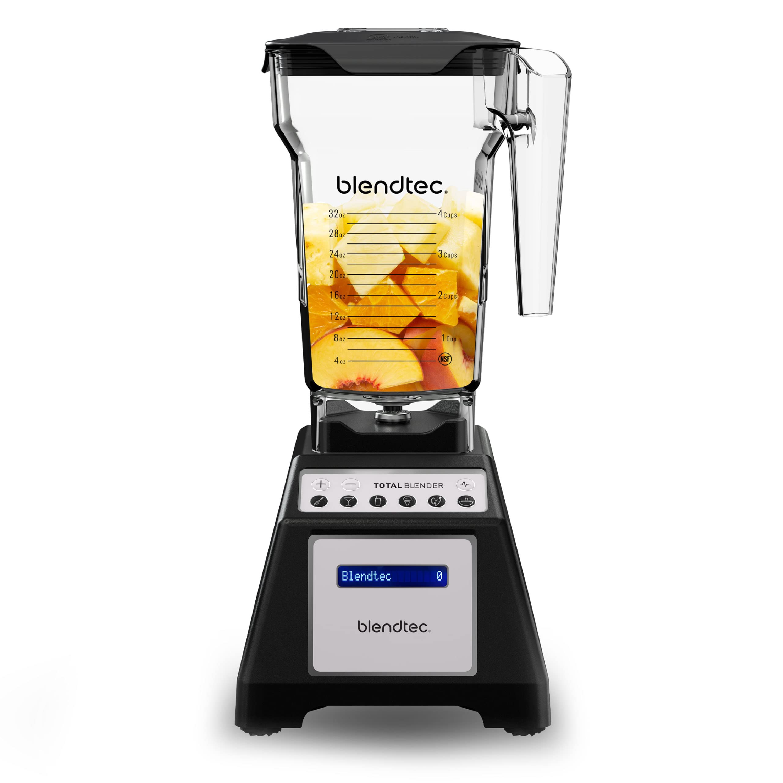 Blendtec Total Blender Classic - 10-Speed Professional Countertop Blender with 75oz FourSide Jar - 1560W High-Power Motor & 6 Pre-Programmed Cycles - Perfect for Smoothies, Soups, Nut Butters & Ice Crushing - Black Kitchen Blender for Home & Commercial Use