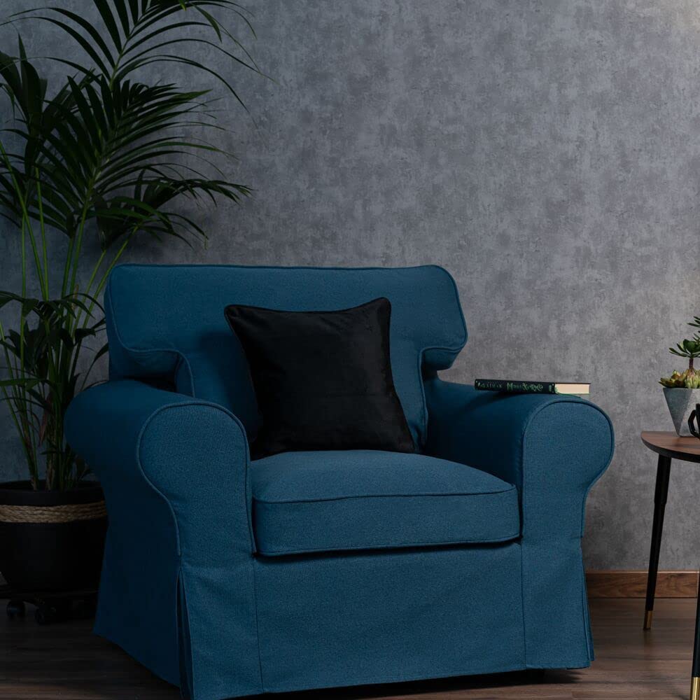 Ektorp Chair Cover Replacement for IKEA Ektorp Armchair - Dark Ocean Slipcover | Sofa & Chair Protector for Living Room, Bedroom & Office Use