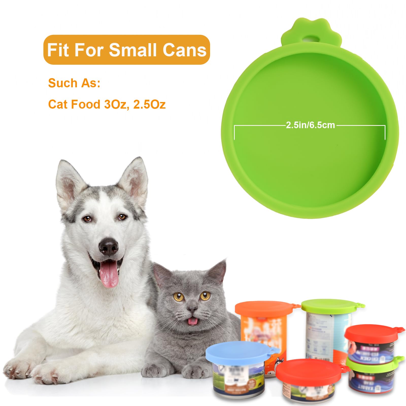 6 Pack Silicone Cat Food Can Lids - BPA-Free, Dishwasher Safe & Food Grade - Airtight Seal for Freshness - Perfect for Storing Wet Cat Food, Dog Food & Pet Treats - Ideal for Home, Travel & Pet Care Organization