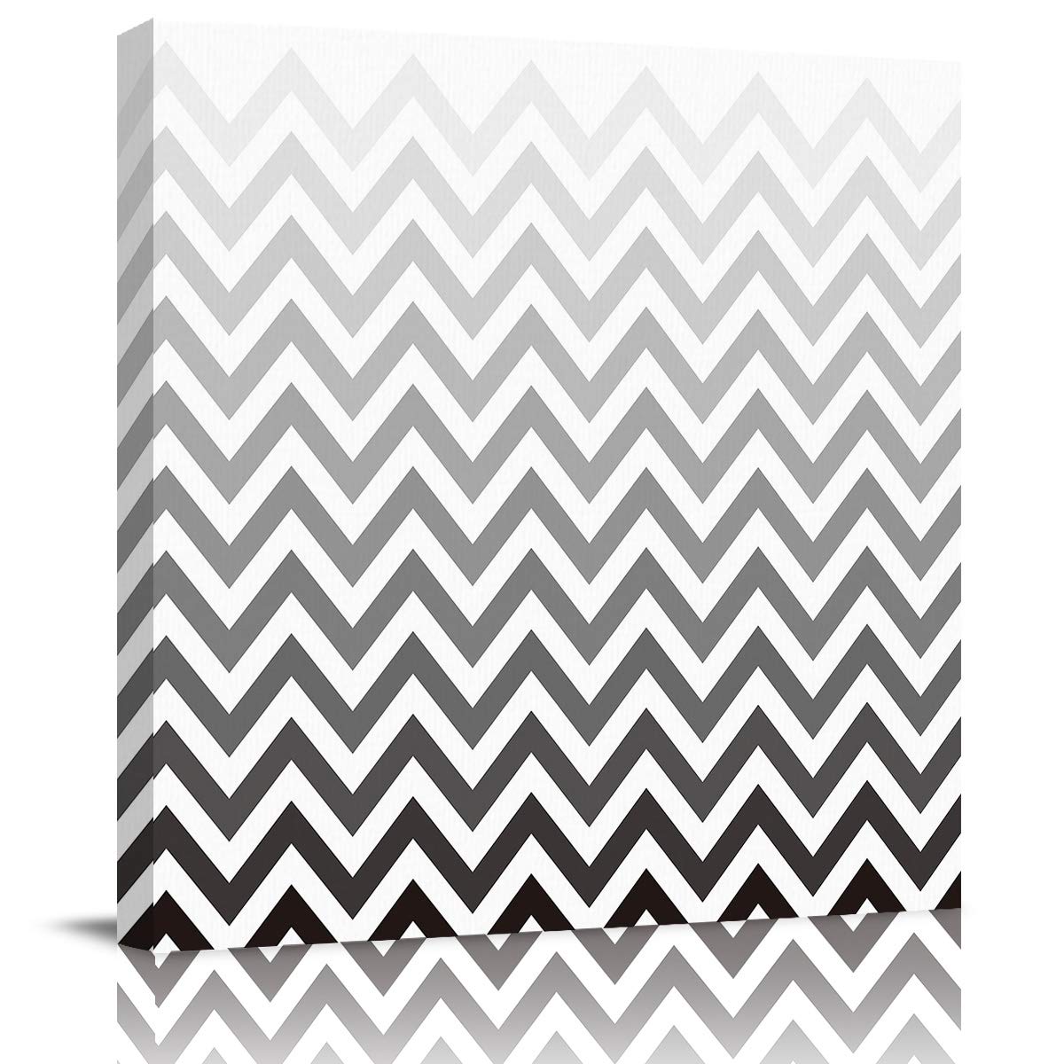 Modern Grey Geometric Gradient Ripple Canvas Wall Art - 8x8 Inch Aesthetic Painting Poster for Bedroom, Living Room & Office Decor | Perfect for Home Styling, Housewarming Gifts & Interior Design