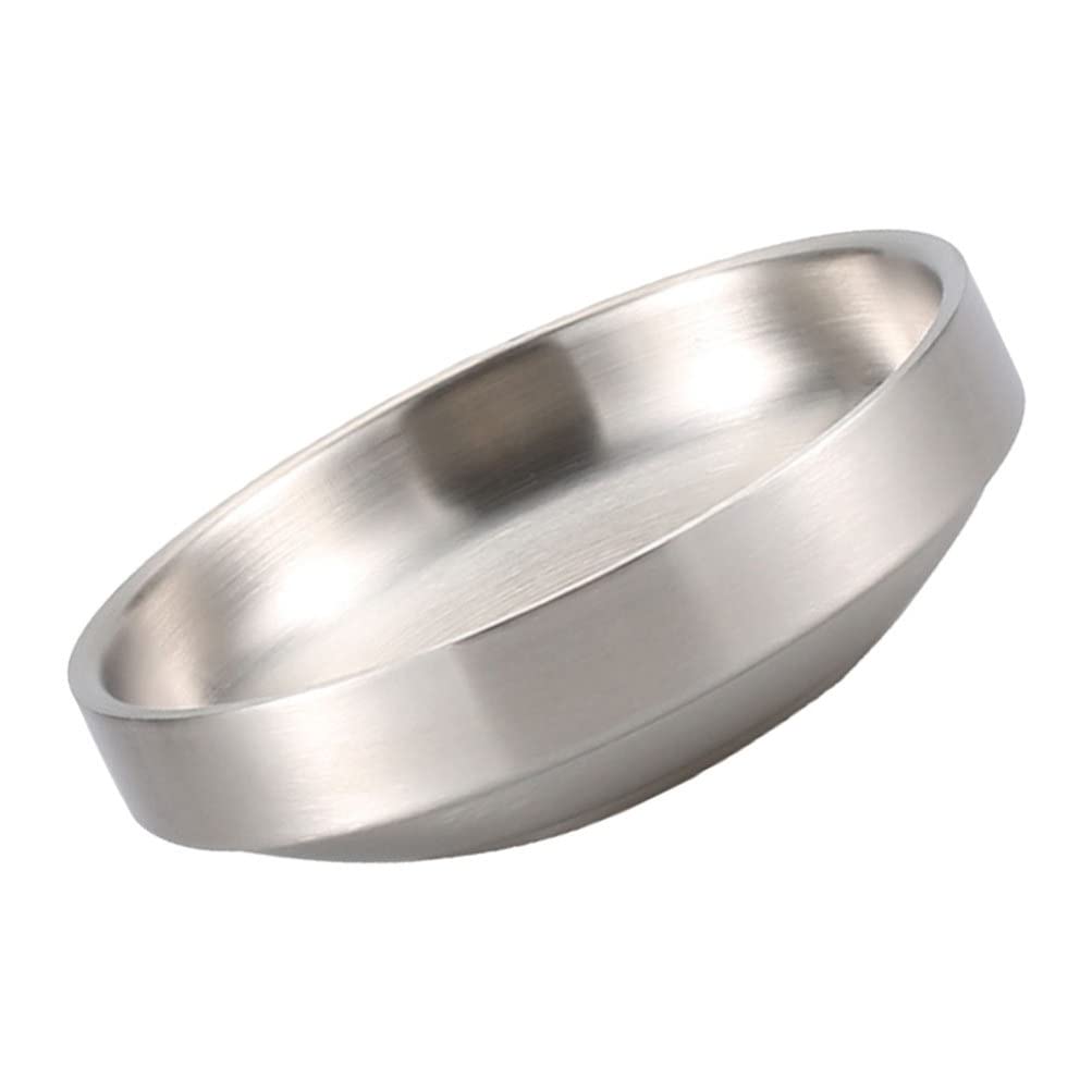 Angoily Stainless Steel Double-Deck Round Seasoning Bowls – 9cm Small Pinch Bowls for Sushi, Dipping Sauces, Side Dishes & Appetizers | Perfect for Japanese Cuisine, Sushi Restaurants & Home Kitchen Use