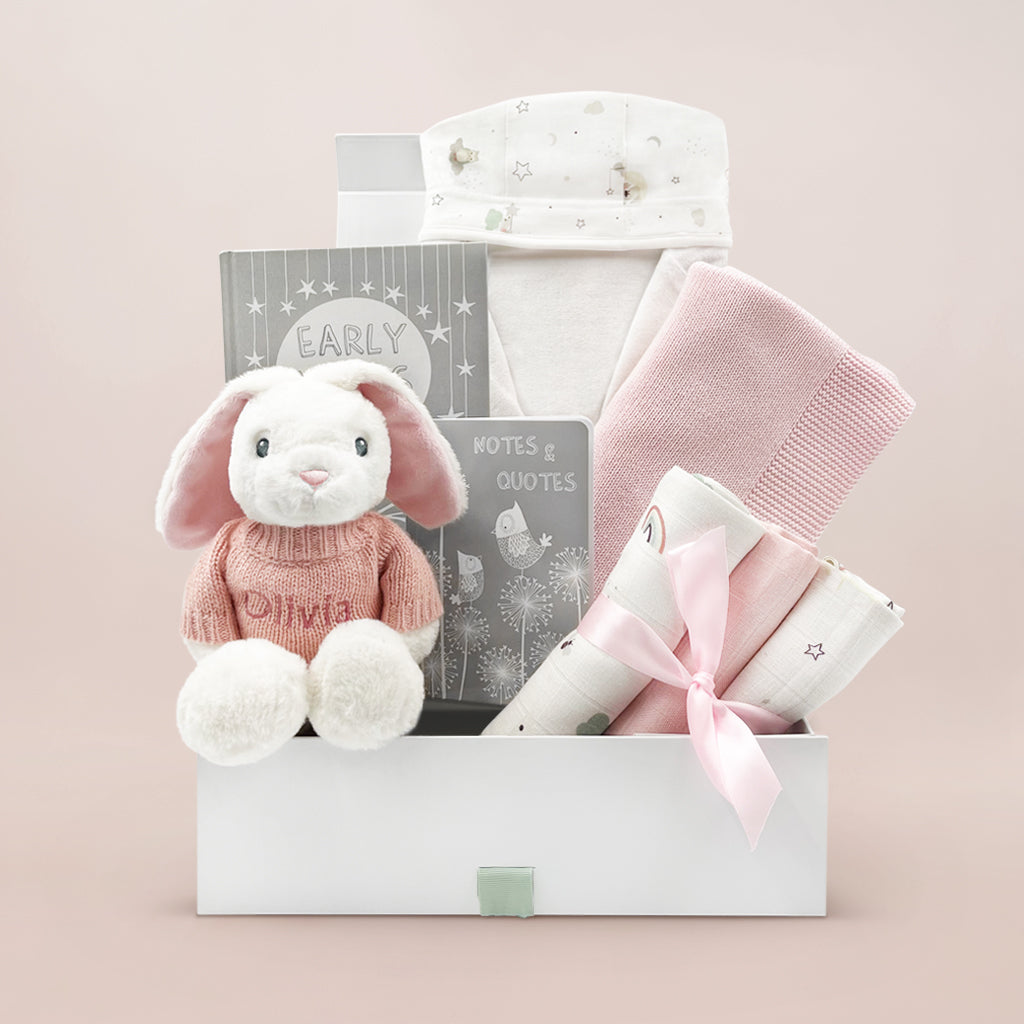 Little Love Early Years Hamper - Pink Baby Gift Basket for Newborns, Baby Shower, Christening & First Birthday | Perfect Nursery Decor & Keepsake Present