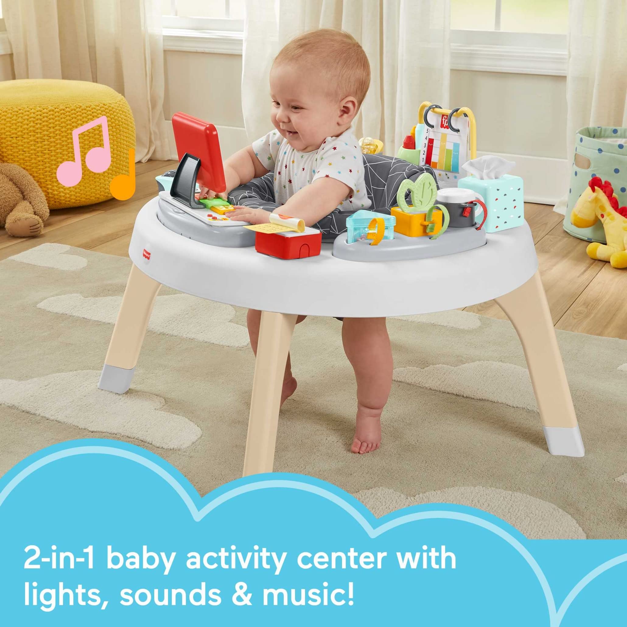 Fisher-Price 2-in-1 Like a Boss Activity Center - Baby Entertainer & Play Table with Music, Lights & Sounds for Infants & Toddlers | Interactive Learning Toy for Early Development & Playtime Fun
