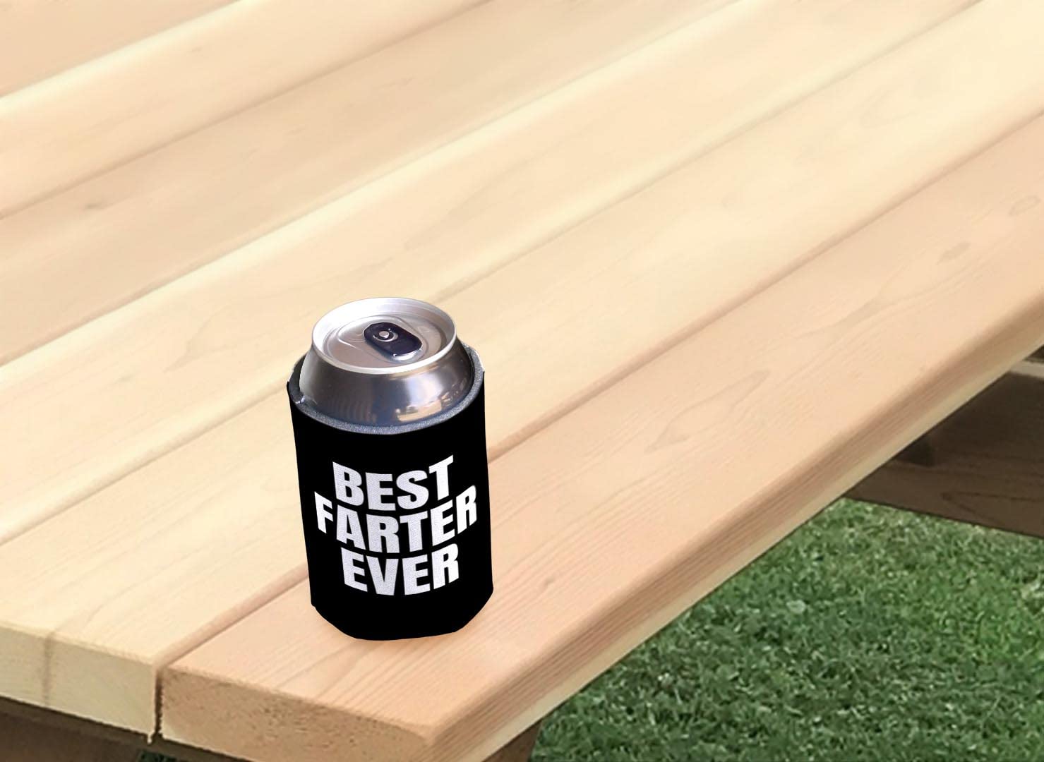 Best Dad Ever Gift - 96-Pack Can Coolers with Bold Text - Funny Farter Novelty Beer Koozies for Father's Day, Birthday & BBQ Parties