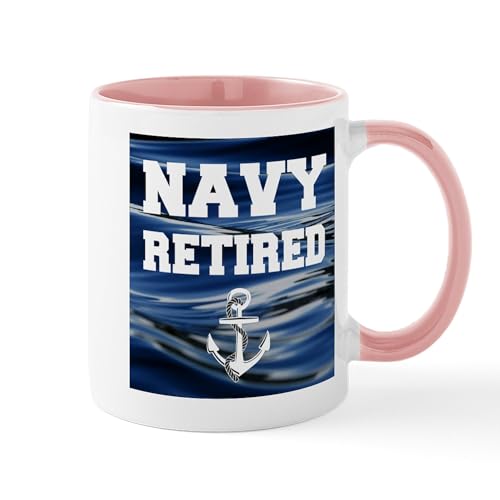 White/Pink Inside - Navy Retired Mugs