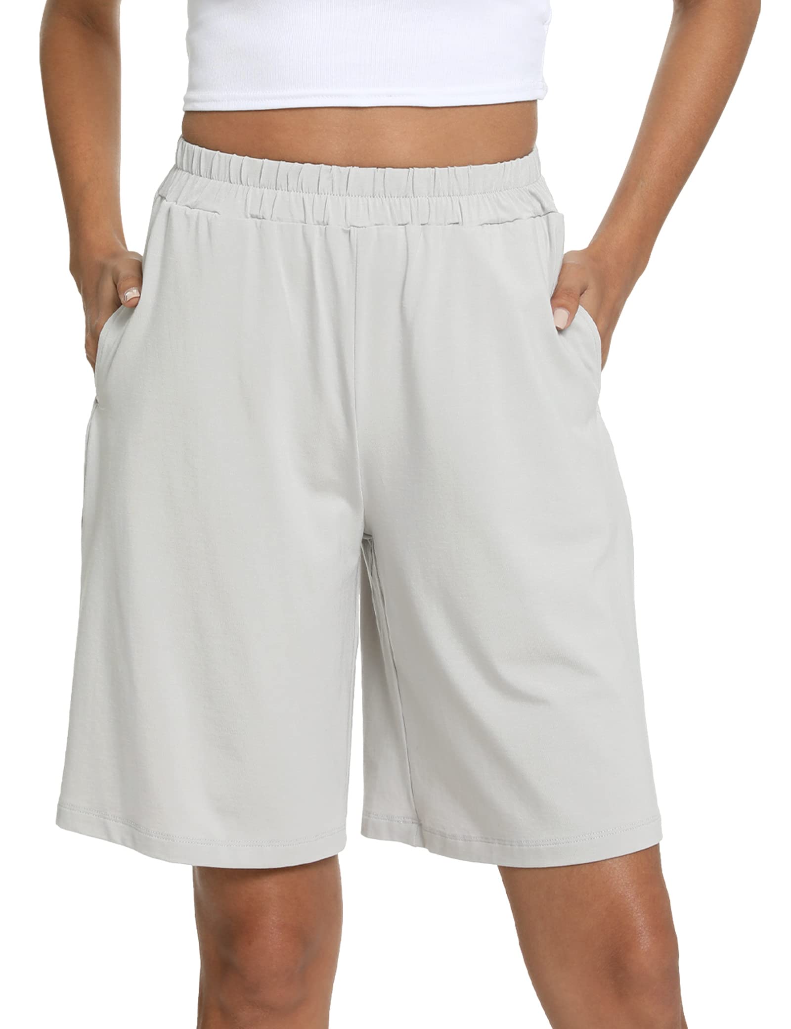 GYS Women's Bamboo Pajama Shorts - Soft Lounge Sleep Shorts with Pockets | Breathable Bermuda Workout Shorts for Yoga, Travel & Home Relaxation