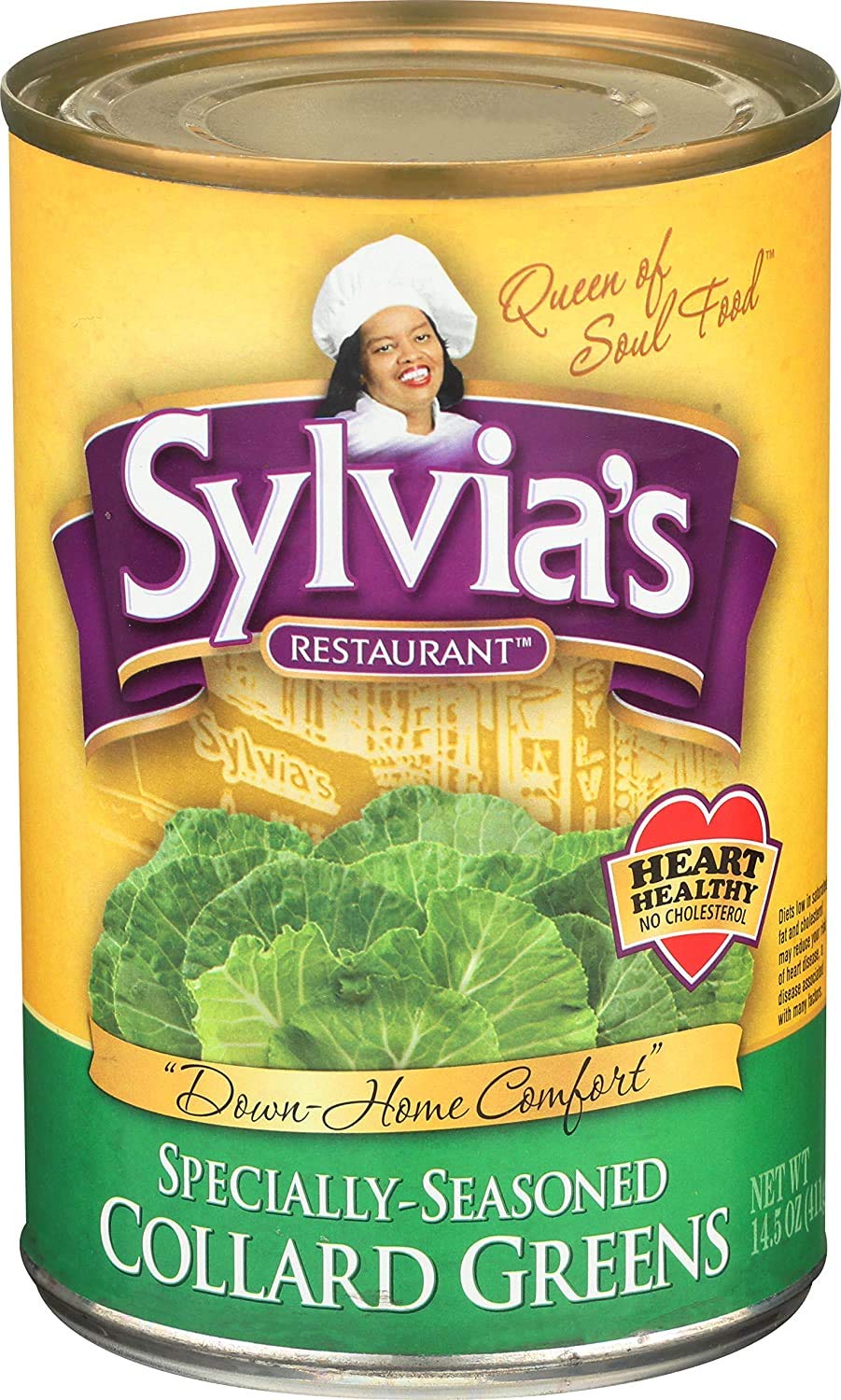 Organic Sylvia's Collard Greens, 14.5 oz (Pack of 4) - Canned Southern Style Greens for Soul Food, Cooking & Healthy Meals - Perfect for Stews, Side Dishes & Family Dinners