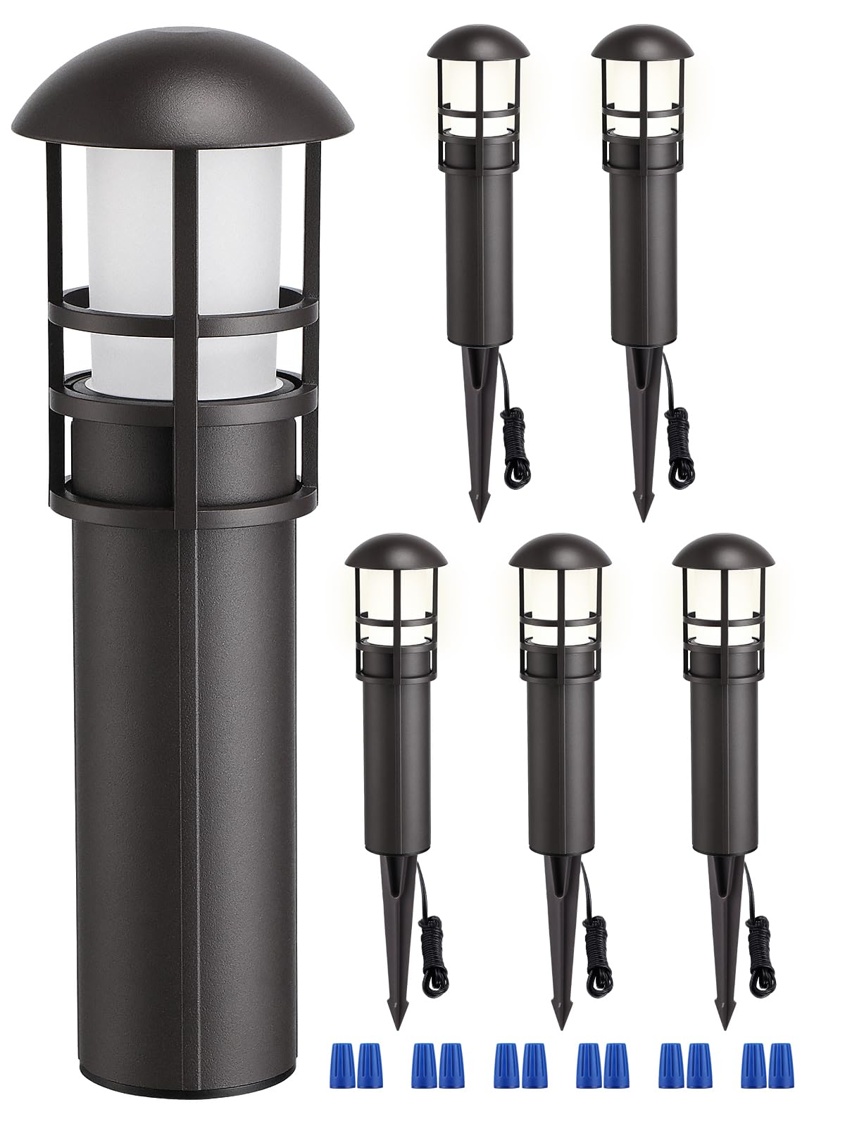 LEONLITE 3W 12V Low Voltage Landscape Pathway Lights - Waterproof Bronze Aluminum Outdoor Lighting for Yard, Lawn, Garden - ETL Listed 4000K Cool White (Pack of 6) | Perfect for Driveway, Walkway, and Patio Lighting