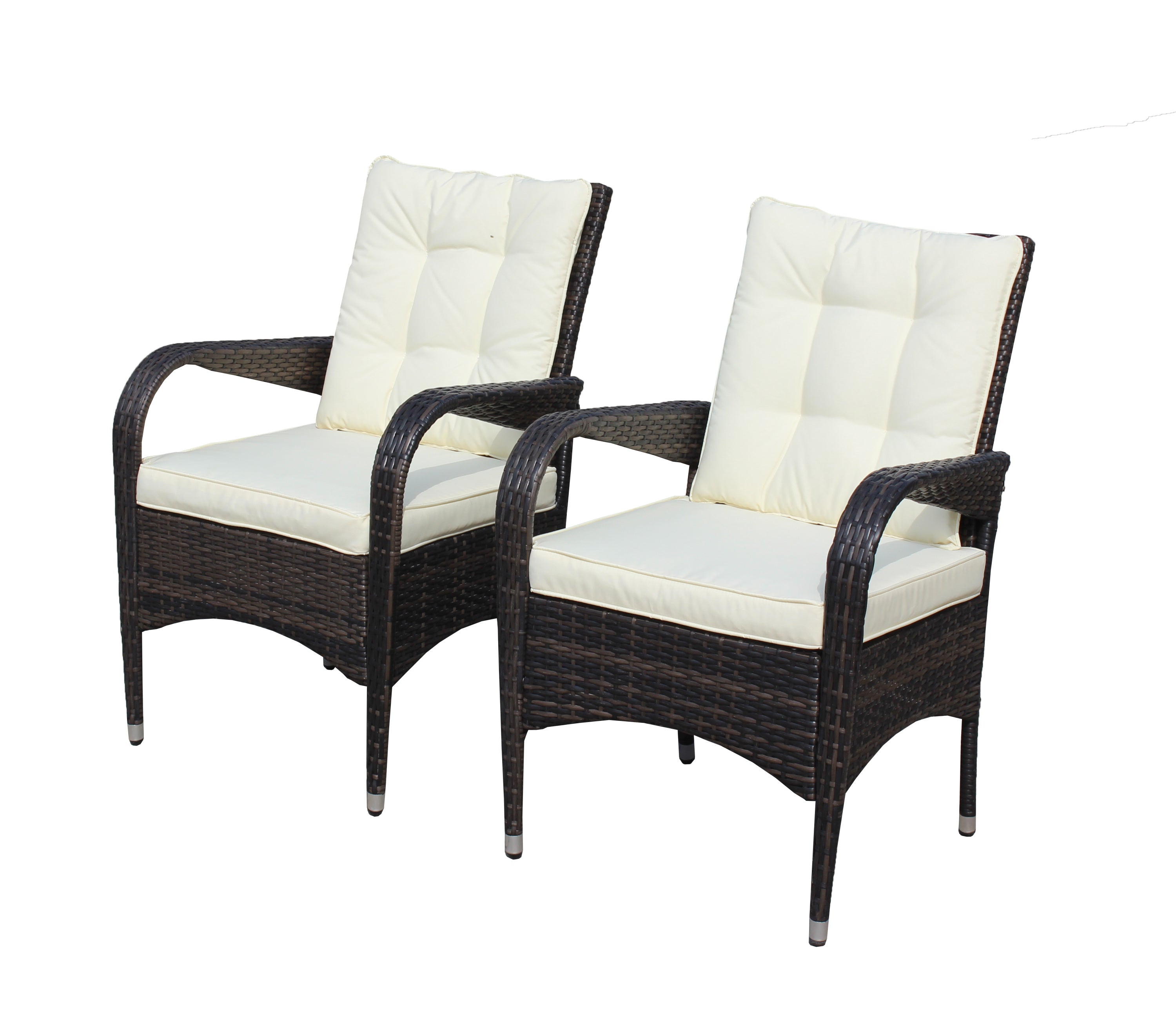 2 Piece Liberatore Dining Chairs with Beige Cushions - Modern Kitchen & Dining Room Furniture Set for Home, Restaurant, and Office Use