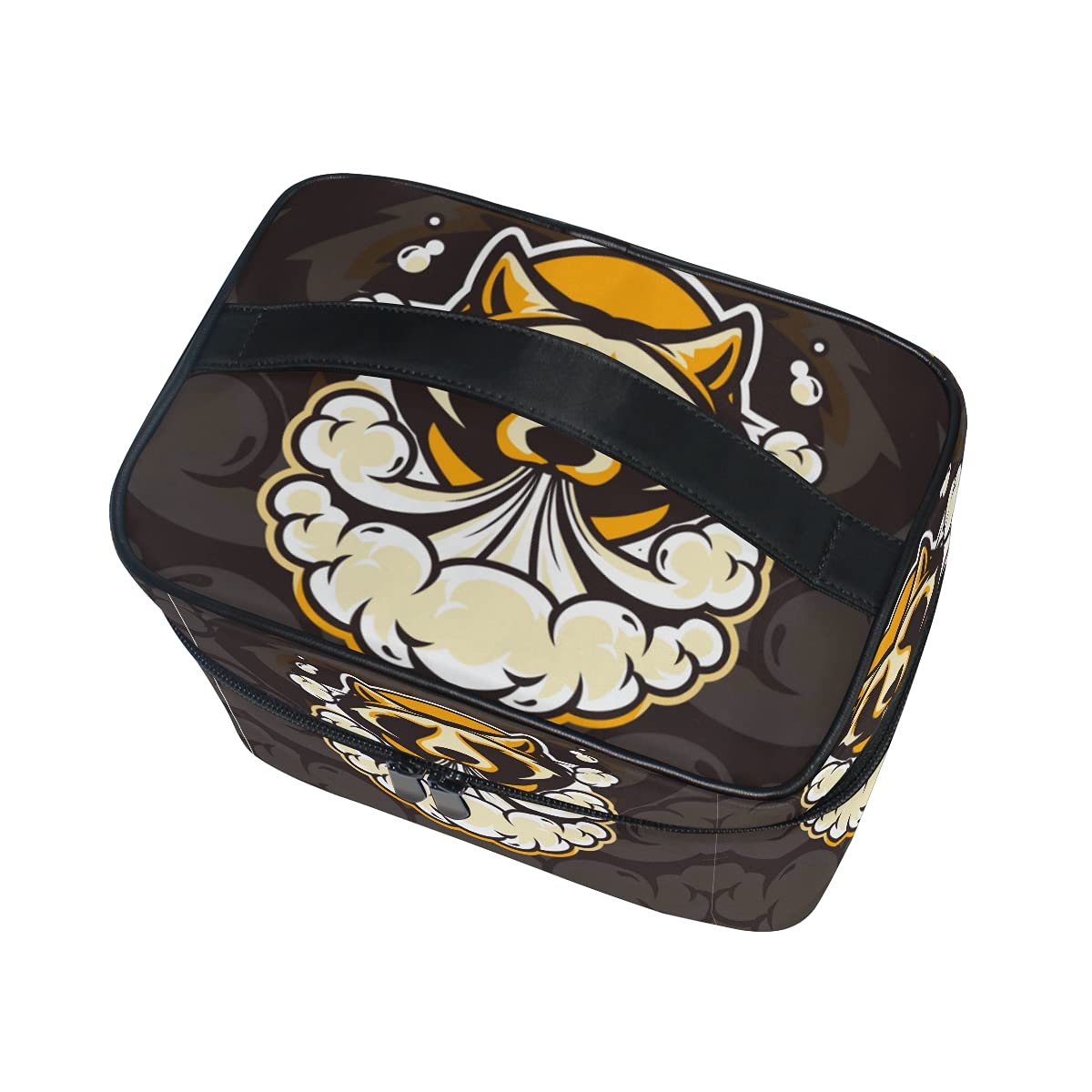 Dog Cigarette Print Black Cosmetic Bag - Zippered Makeup Pouch & Toiletry Organizer for Women & Girls | Perfect for Travel, Gym & Daily Essentials Storage
