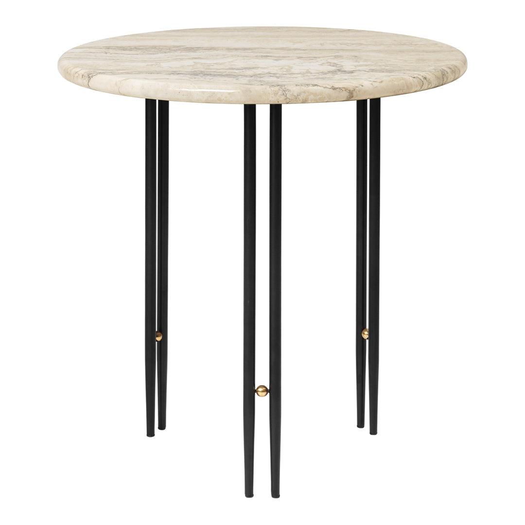 Gubi Gamfratesi Ioi Side Table - Modern Scandinavian End Table for Living Room, Bedroom & Office - Stylish Small Table with Wooden Legs & Marble Top