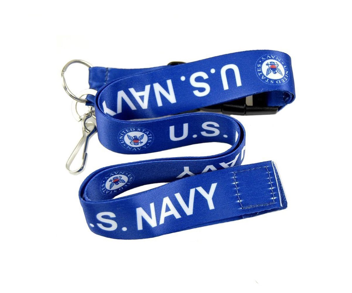 Official US Navy Lanyard - Military Blue for ID Badges & Keys