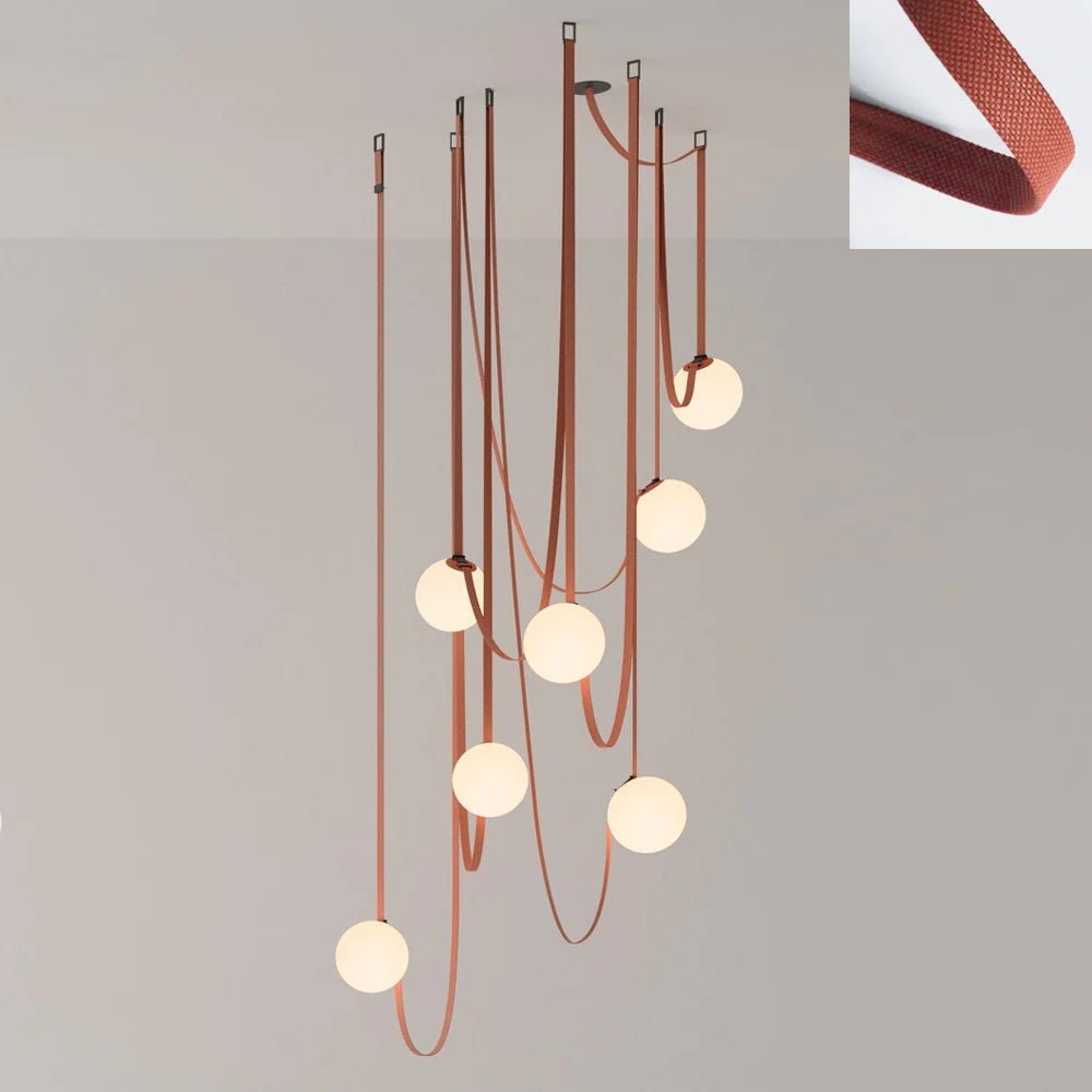 Stylish Multiple Belt Art Pendant Light - Modern Industrial Ceiling Lighting Fixture for Dining Room, Kitchen Island, and Living Room Decor