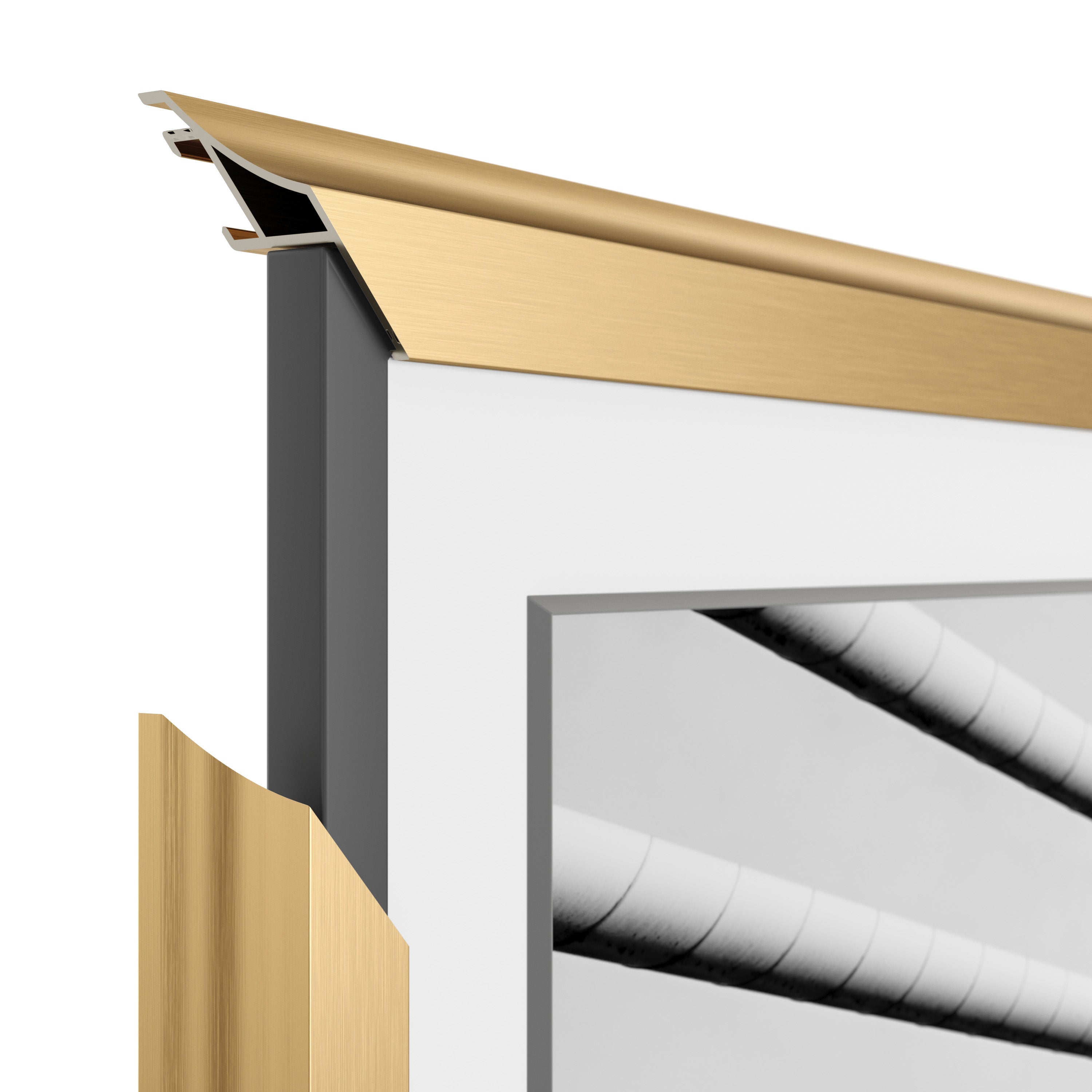 Samsung Frame TV Bezel - Pale Gold Alloy Scoop Design for 2017-2020 Models | Premium TV Frame Accessory for Living Room & Home Theater Decor