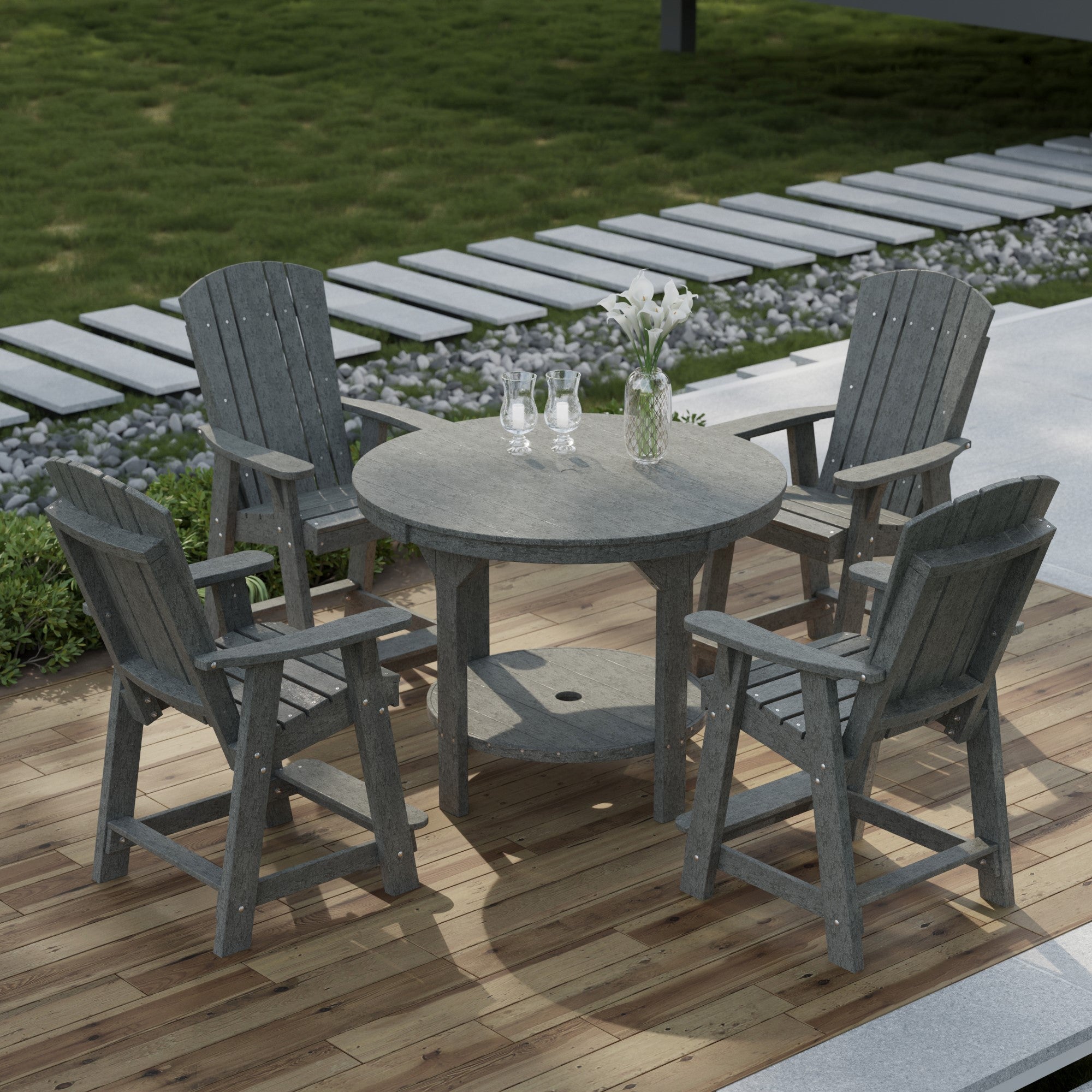 Heritage 5-Piece 48-Inch Pub Counter Height Dining Set - Perfect for Kitchen Islands, Breakfast Bars & Small Space Entertaining