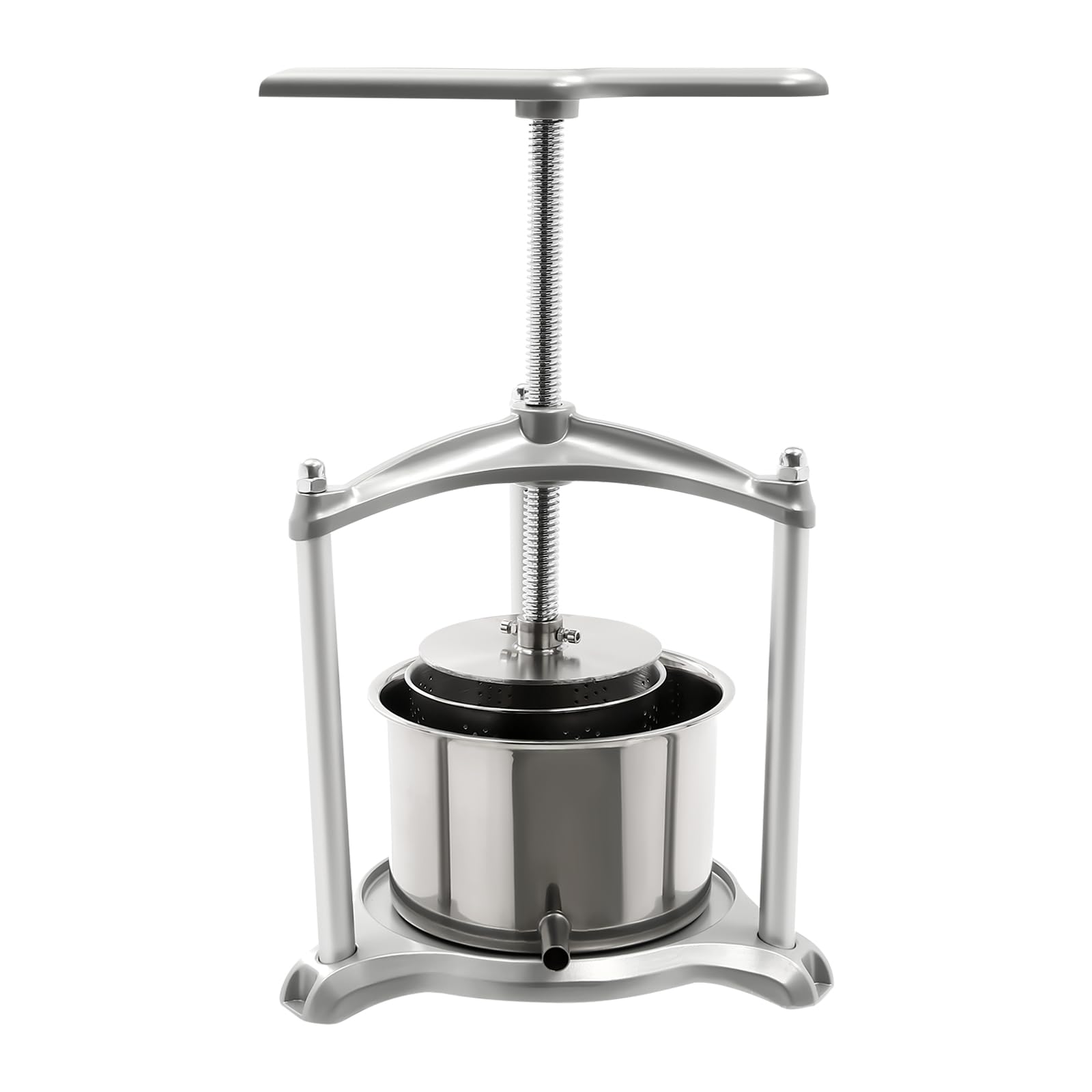 3L/6L Stainless Steel Dual Barrel Fruit Wine Press - Manual Cider Grinder for Apple, Orange, Berry & Vegetable Juice Making - Perfect for Home Brewing, Winemaking & Fresh Juice Extraction