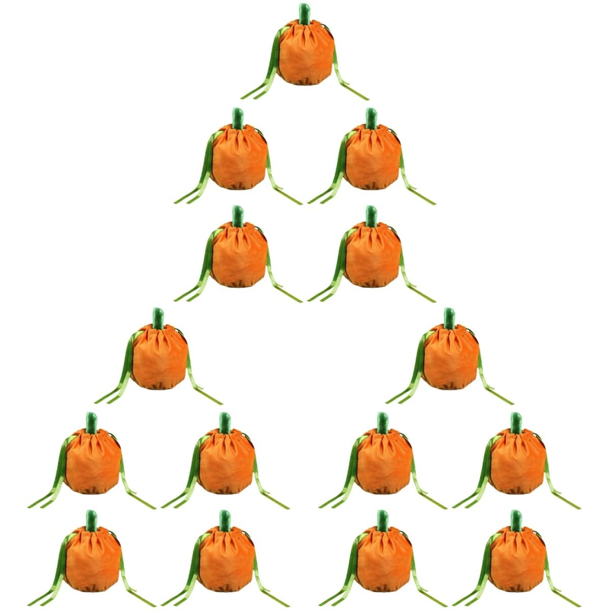 Zerodeko 15 Pack Halloween Treat Bags - Drawstring Candy Pouches for Trick or Treat, Party Favors & Goodie Bags - Pumpkin Design Halloween Party Supplies