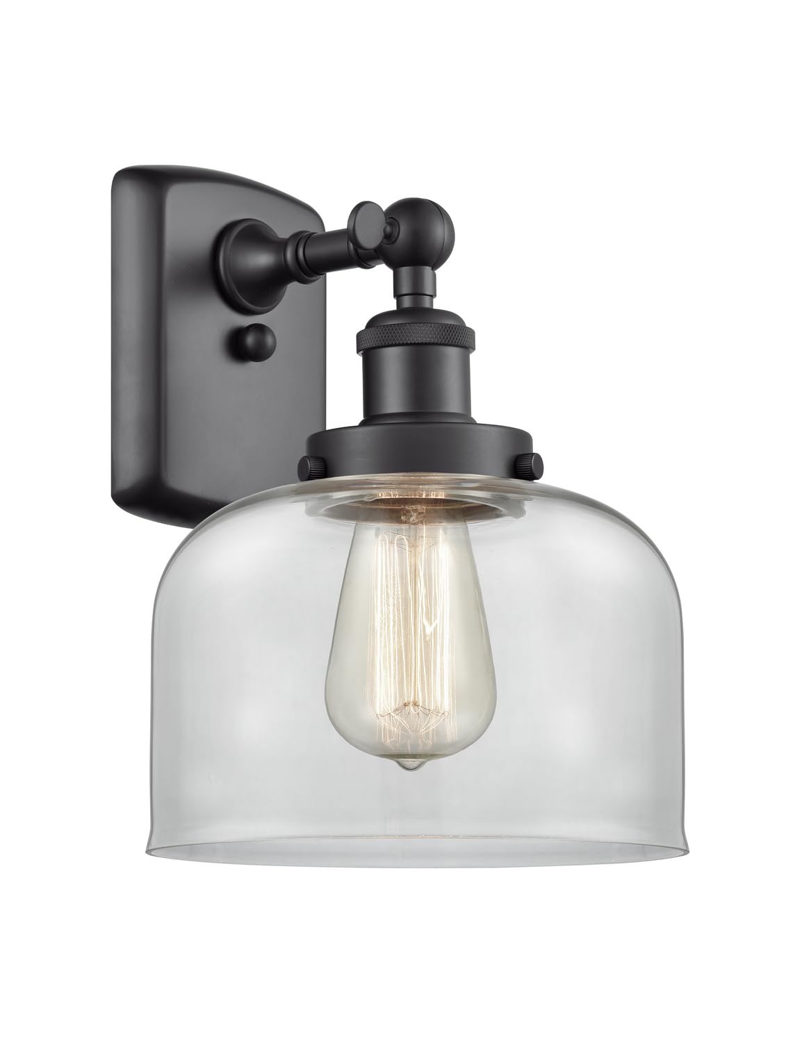 Ballston Collection 916-1W-BK-G72-LED Transitional Black LED Wall Sconce - Modern Lighting Fixture for Bedroom, Hallway & Living Room Decor