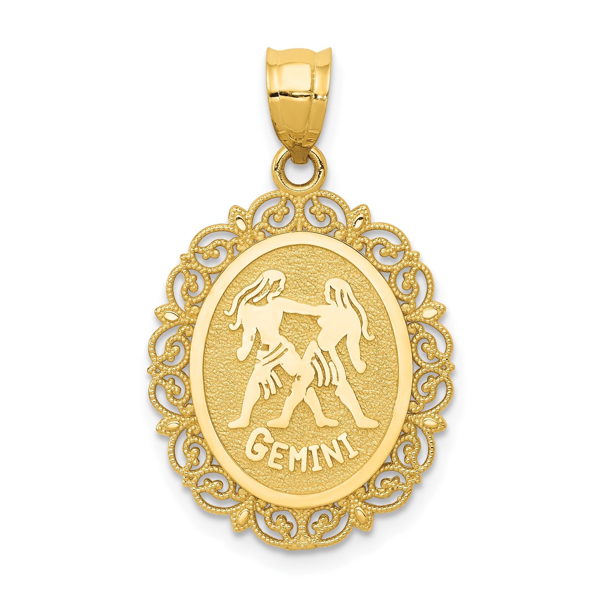 14K Solid Yellow Gold Gemini Zodiac Necklace - May June Birthday Gift for Twins, Horoscope Pendant Charm, Astrology Jewelry for Women | Perfect for Birthdays, Anniversaries & Special Occasions