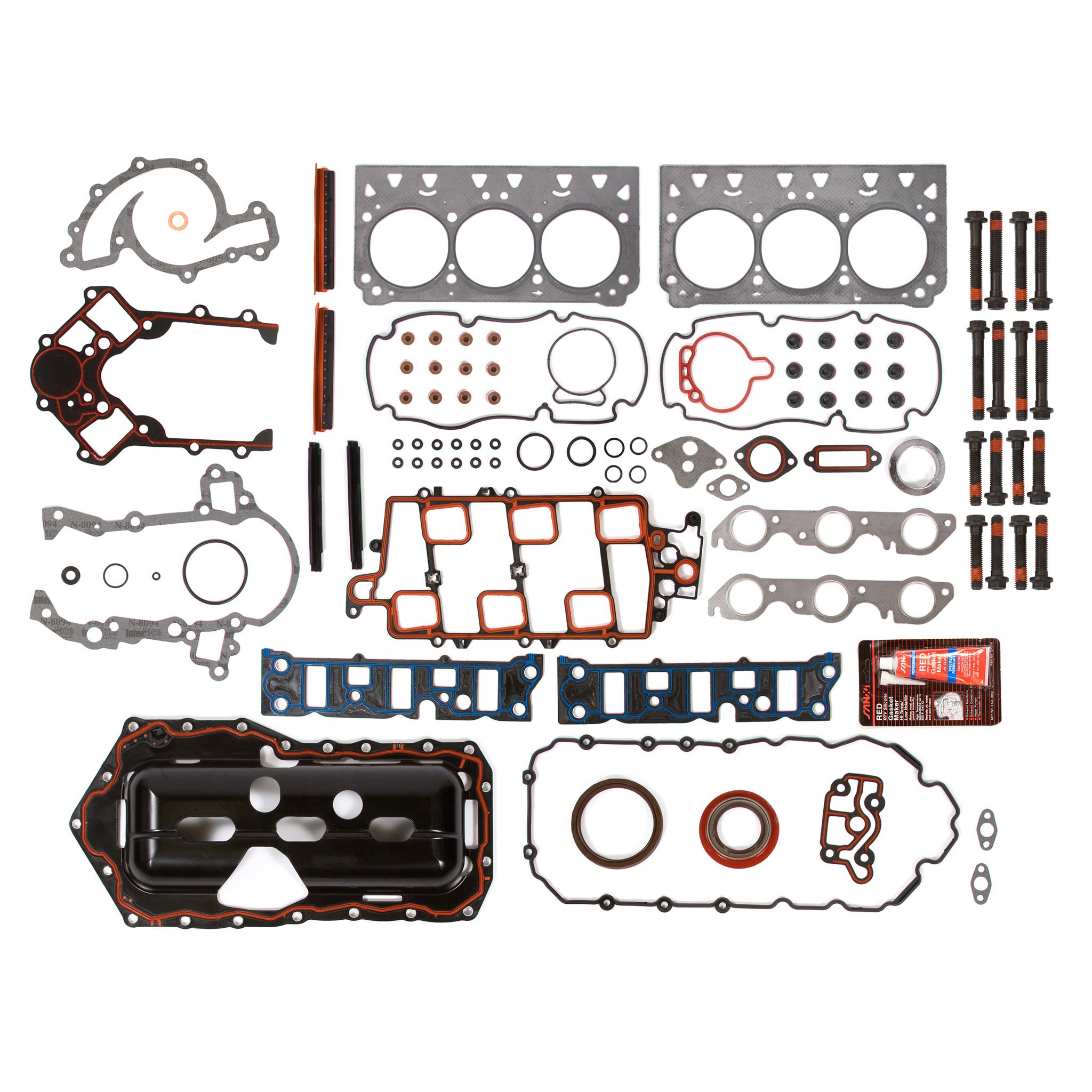 MA-4216923768 Full Gasket Set with Head Bolts Compatible with 1995-2003 Chevy Buick Oldsmobile Pontiac 3.8L V6 Engine - Perfect for Engine Rebuilds & Head Gasket Replacement