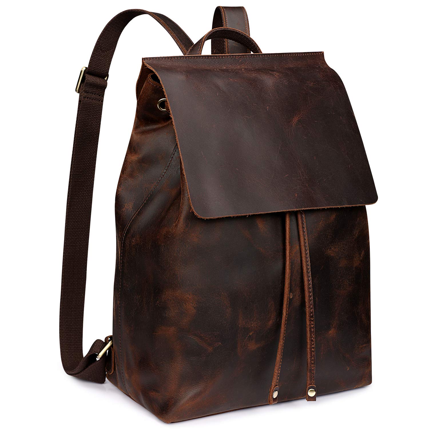S-ZONE Women's Genuine Leather Backpack Purse - Stylish Rucksack & Travel Daypack with Luggage Sleeve - Perfect for Work, School & Weekend Getaways
