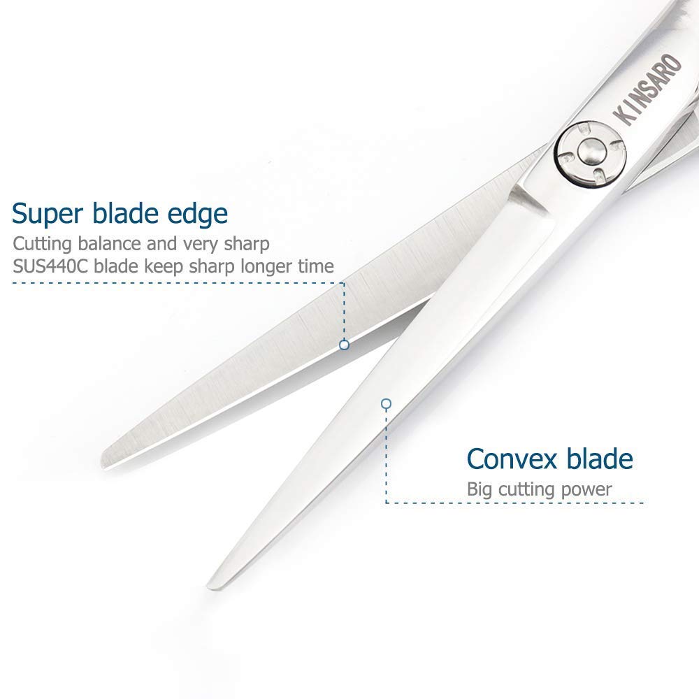 Kinsaro Professional 5.75 Inch Hair Cutting Scissors & 5.5 Inch Hair Thinning Shears - Barber Scissors Set for Precision Haircuts, Styling, and Salon Use