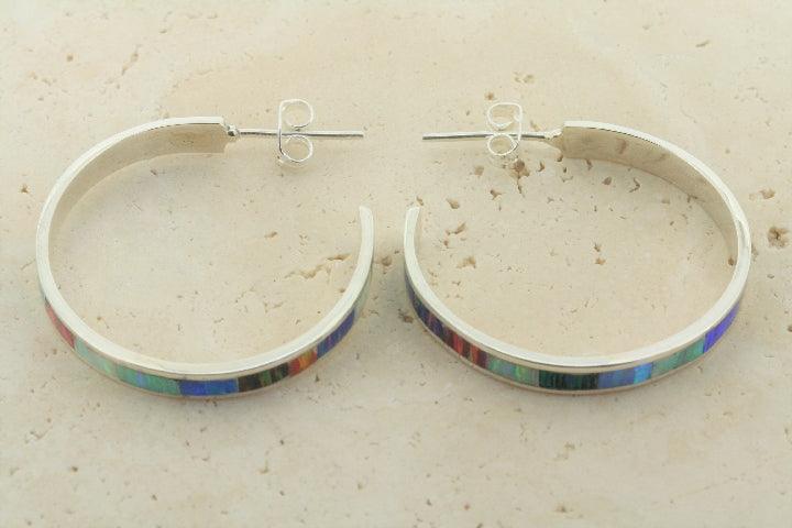 Opal Mix XL Hoop Stud Earrings for Women - Elegant Dangle Earrings for Party, Wedding & Everyday Wear
