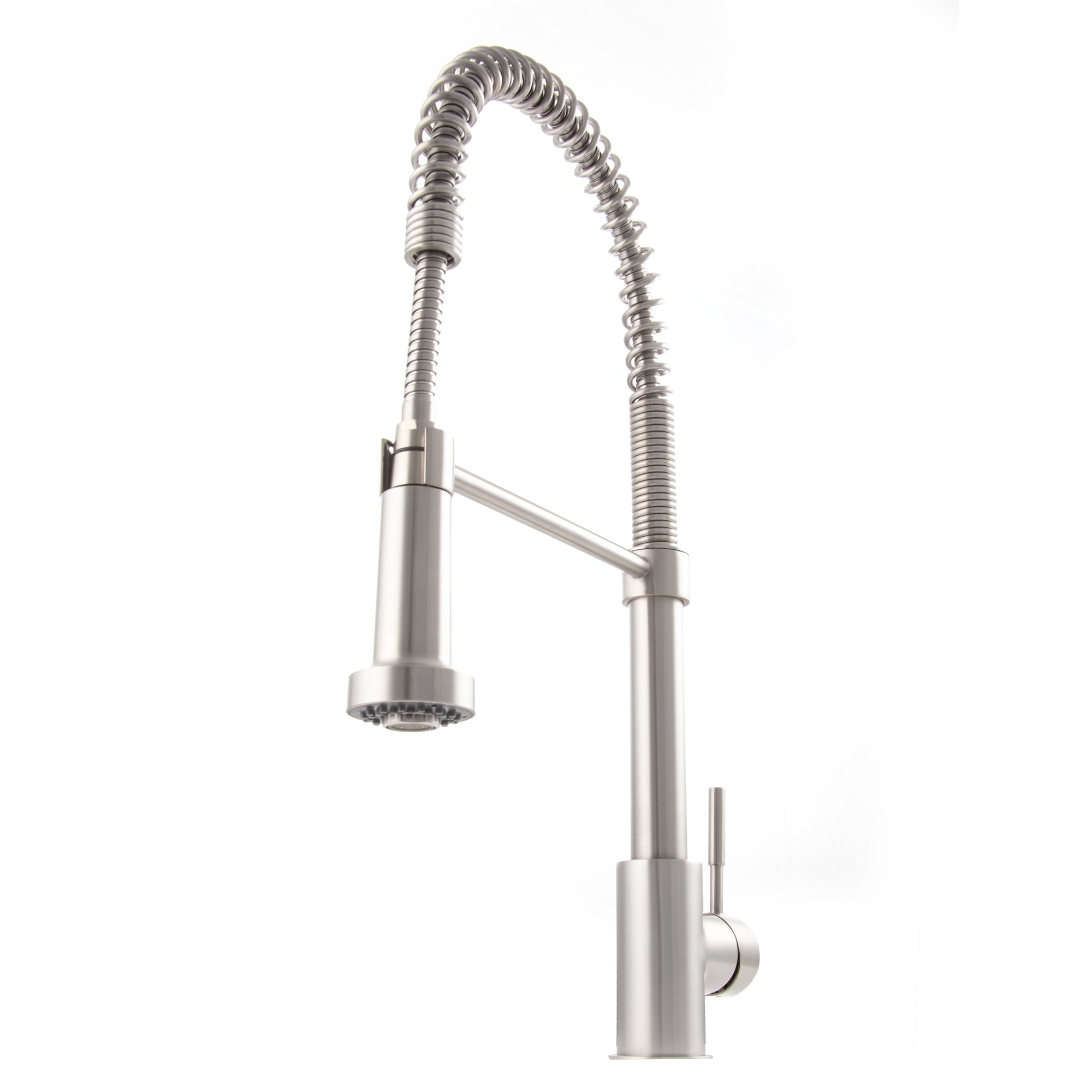 ZLINE Apollo Pull Down Spring Single Handle Kitchen Faucet in Brushed Nickel - High Arc Modern Design for Easy Dishwashing & Food Prep, Perfect for Home & Restaurant Kitchens (APL KF BN)