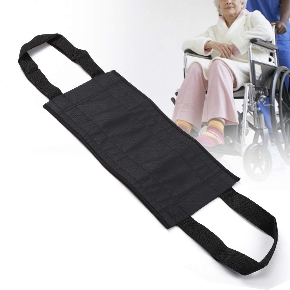 Breathable Wheelchair Safety Belt with Handles - Heavy Duty Transfer Strap for Elderly & Disabled Patients - Secure Displacement Prevention - Ideal for Home Care & Hospital Use (Black)