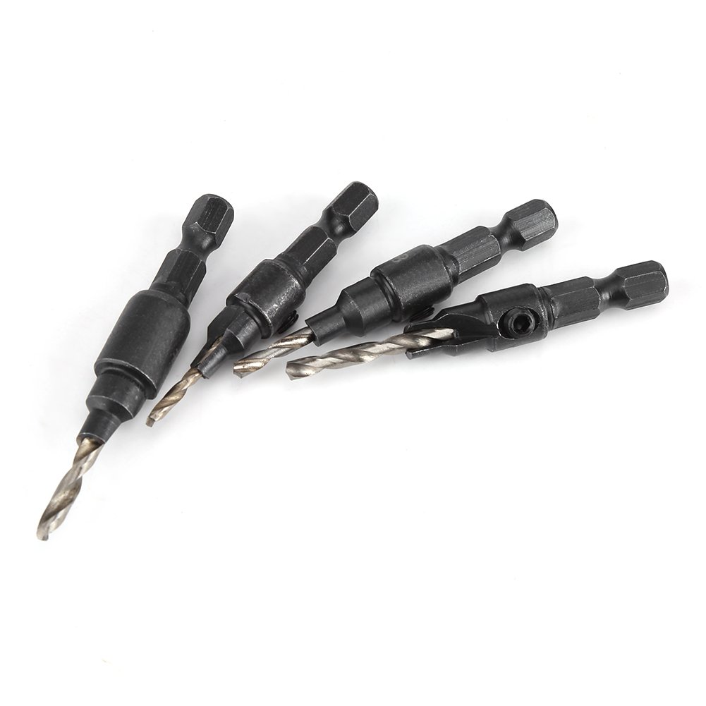 6 Pcs HSS Countersink Drill Bit Set - 1/4