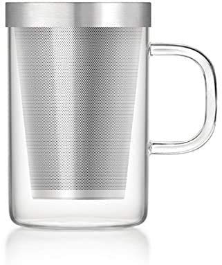 Premium Borosilicate Glass Tea Cup with Infuser & Stainless Steel Lid - 500ml Heat-Resistant, Food Safe Mug for Hot/Cold Drinks - Perfect for Home, Office, Tea Ceremonies & Gift Giving