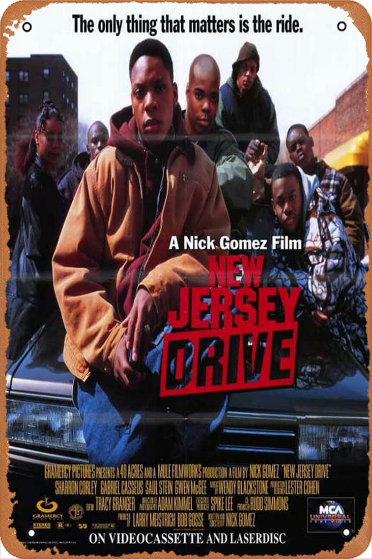Vintage Metal Tin Sign - New Jersey Drive Movie Poster Retro Wall Art for Home Bar, Cafe & Man Cave Decor - 8x12 Inch Gift Idea for Movie Lovers & Collectors
