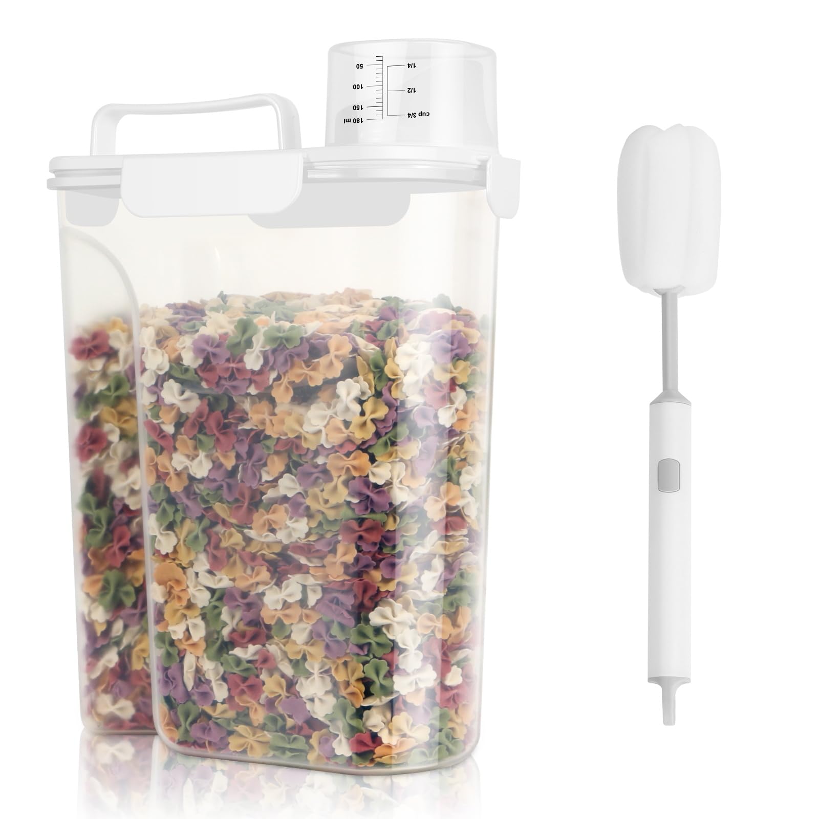 10Lbs Airtight Rice Container with Brush - Kitchen & Pantry Storage for Cereal, Pet Food