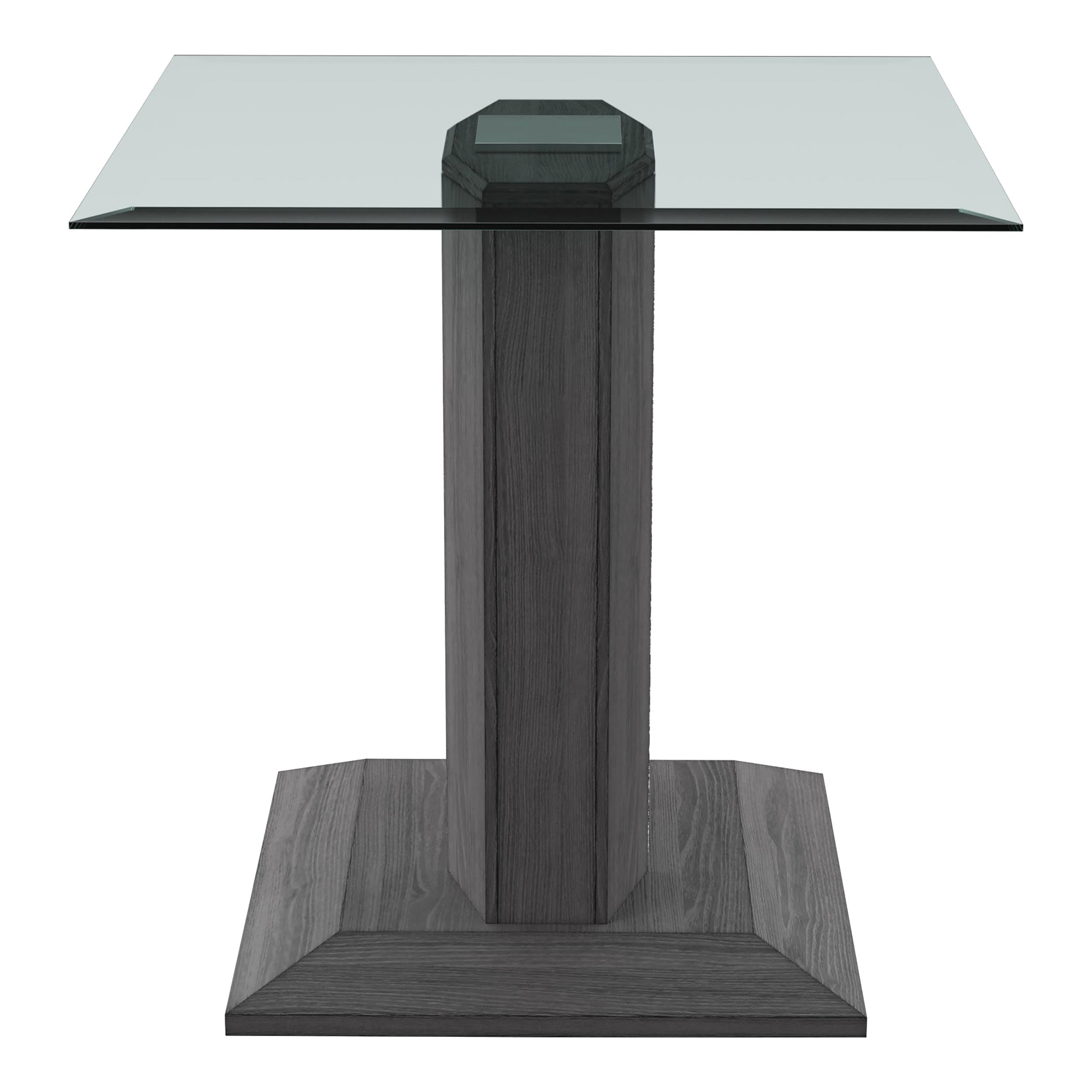 Furniture of America Syracuse Modern Wood and Glass End Table with Built-in LED Light in Gray - Perfect for Living Room, Bedroom, or Office Nightstand