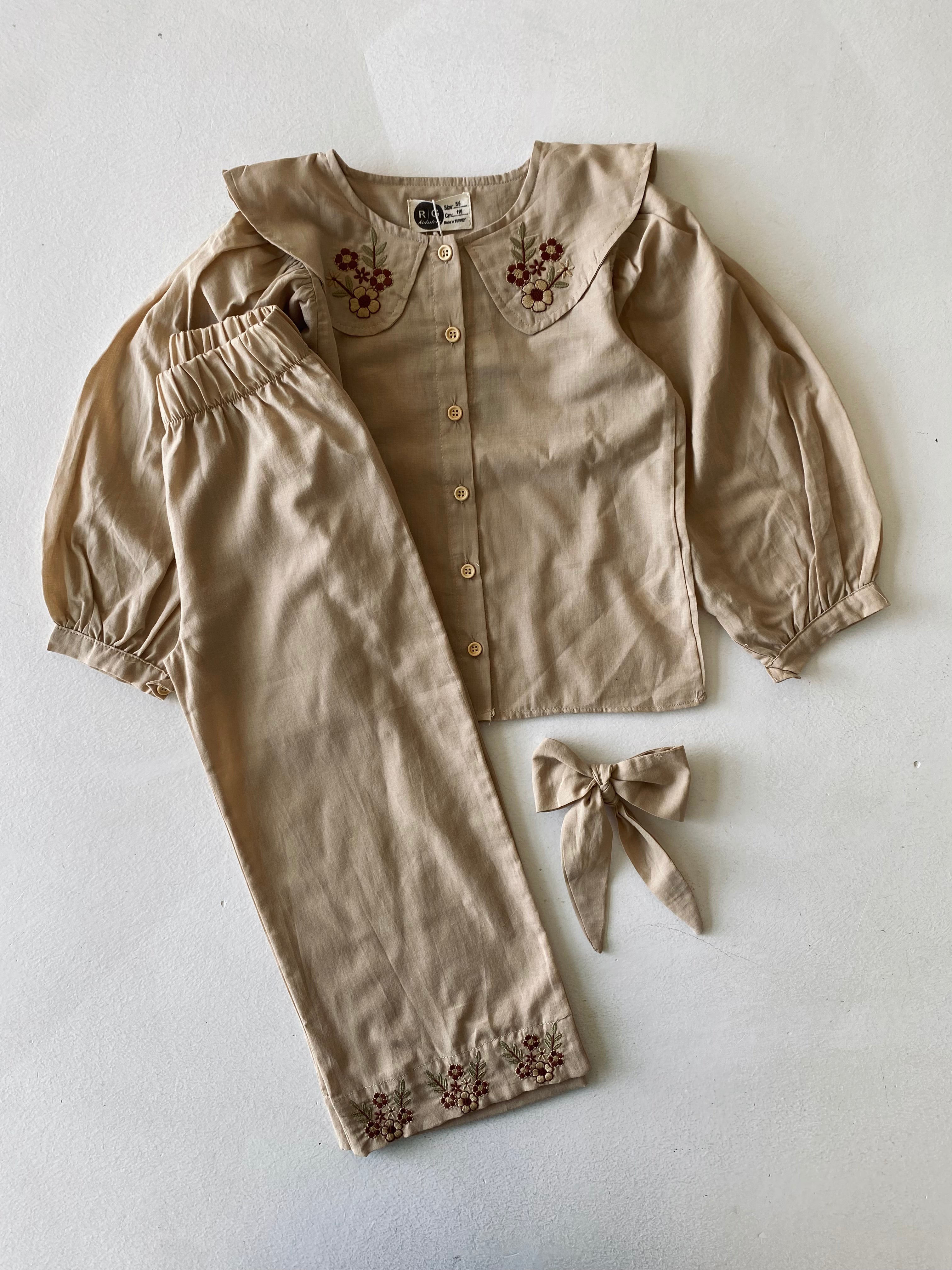 Girls' 3-Piece Linen Set - Soft & Breathable Summer Outfit for Toddlers - Perfect for Beach, Playdates & Family Photos