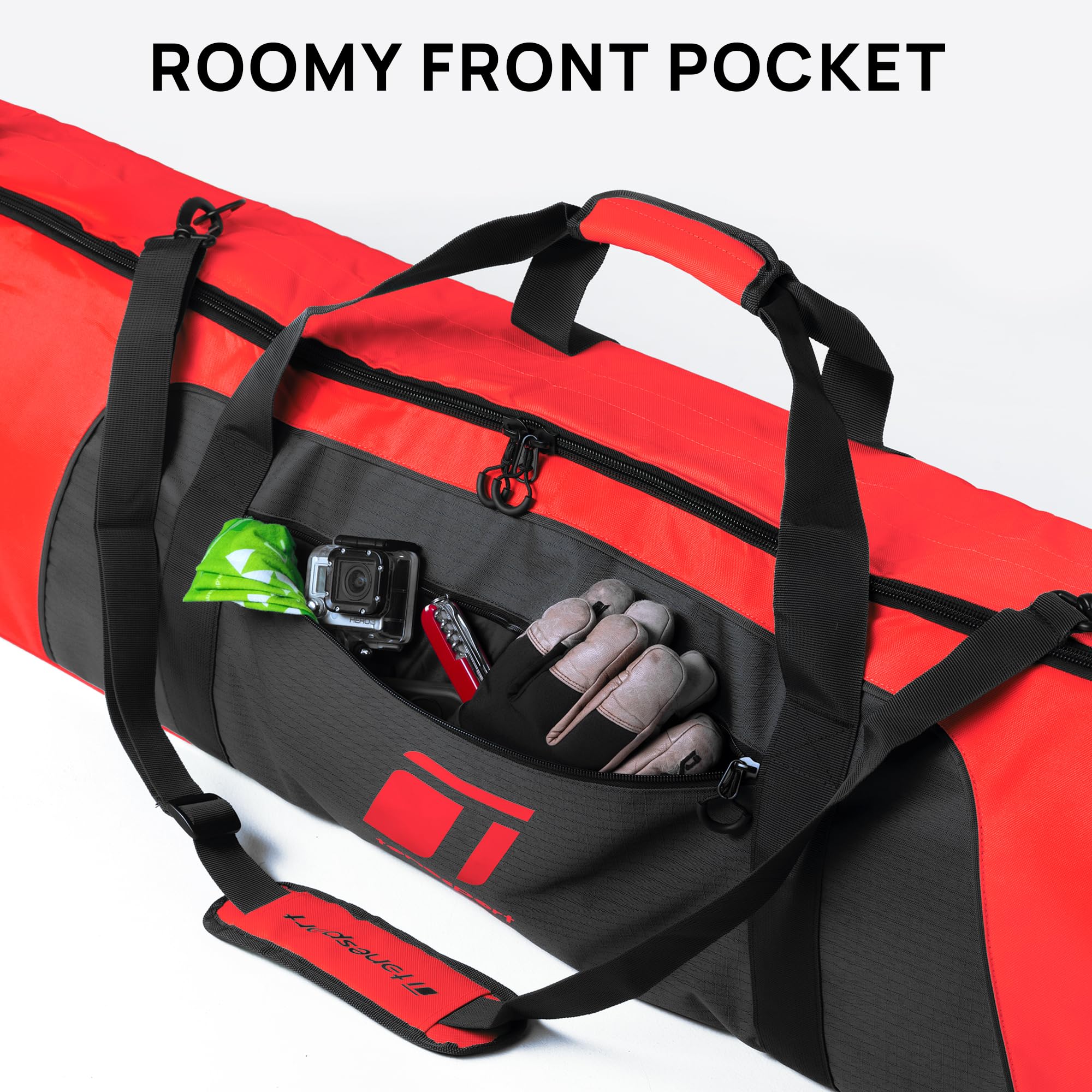 **Padded Waterproof Snowboard Travel Bag for Airplanes - Up to 165cm (65in) - Durable & Protective Snowboarding Gear for Flying - Perfect for Ski Trips & Winter Vacations**