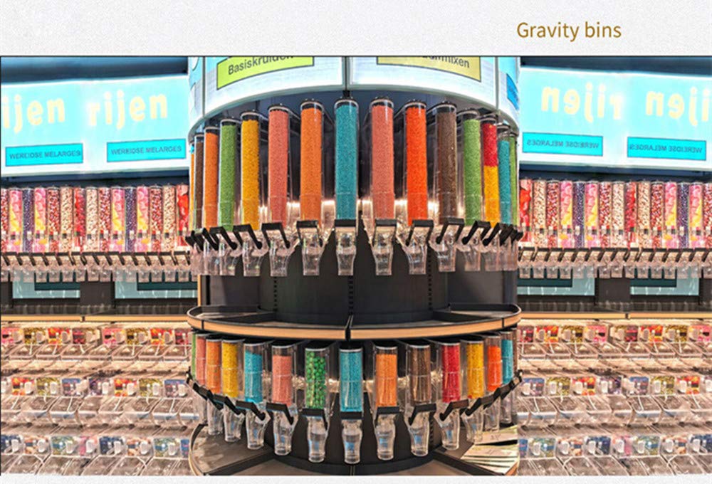 10L Wall Mounted Gravity Bin Food Dispenser - Large Capacity Dry Food & Candy Dispenser Container for Cereal, Snacks, Bulk Storage - Perfect for Supermarkets, Convenience Stores & Pantry Organization