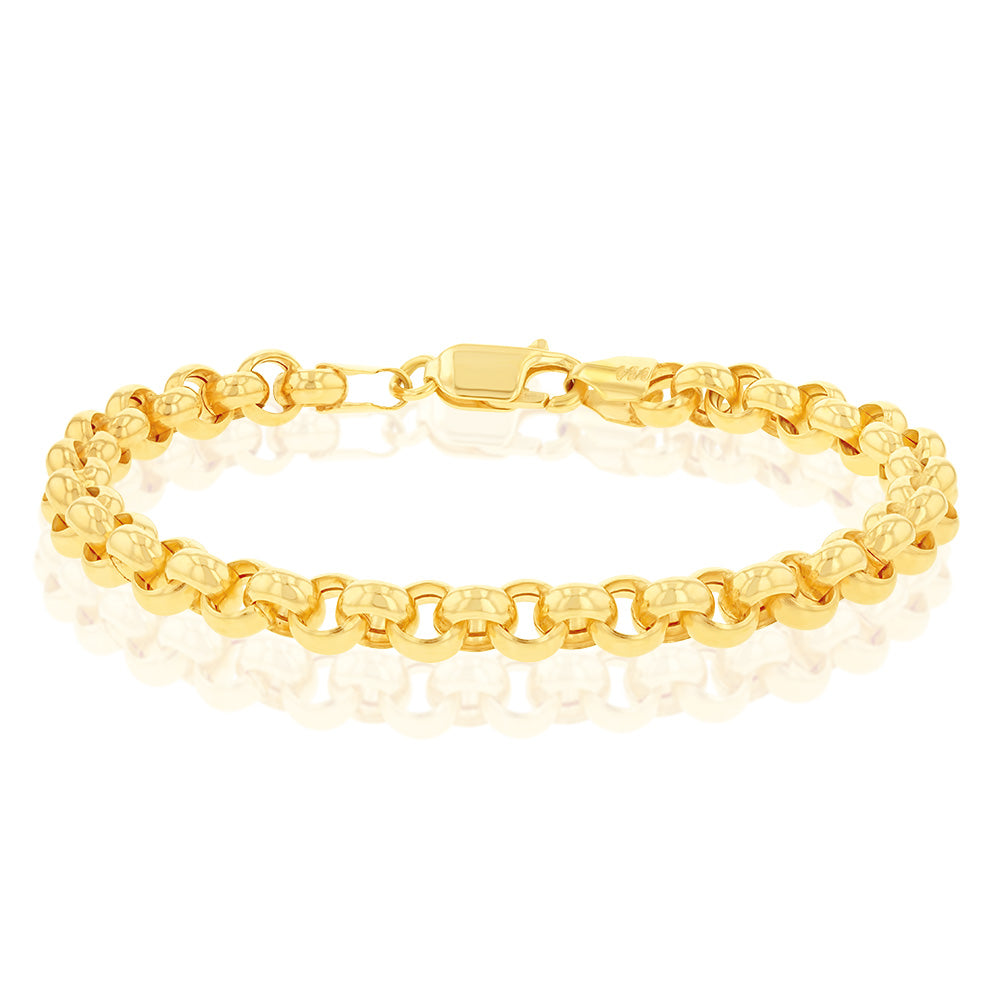 9ct Yellow Gold Silver Filled Belcher Bracelet for Women - Elegant Stackable Jewelry for Everyday Wear & Special Occasions