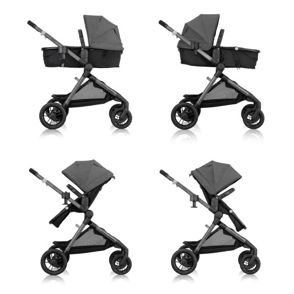 Evenflo Pivot Xpand Modular Stroller - Sabino Gray | Lightweight Travel System with Car Seat Compatibility | Perfect for Newborns, Toddlers & On-the-Go Families