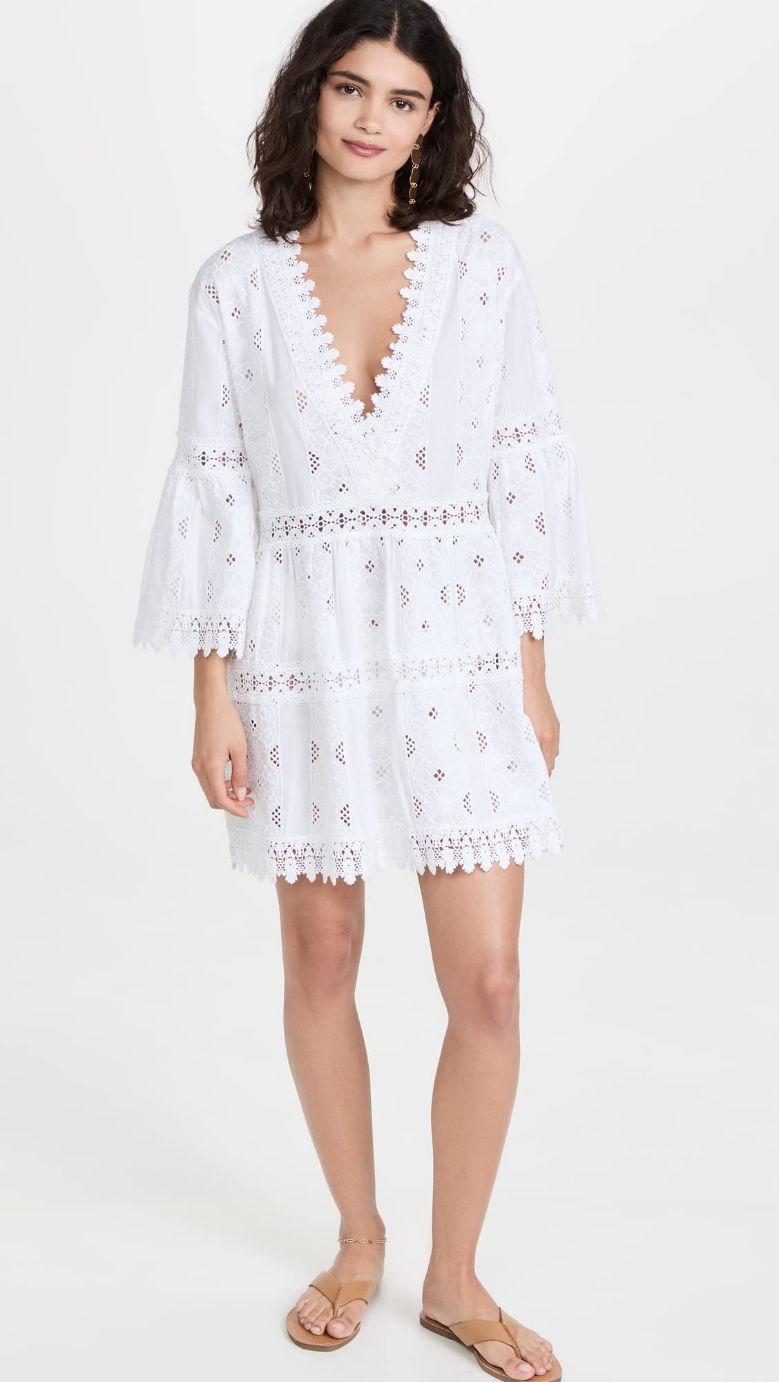 Melissa Odabash Women's Victoria Beach Cover Up Dress - White, Size S | Stylish Swimwear Coverup for Poolside, Resort & Summer Vacations