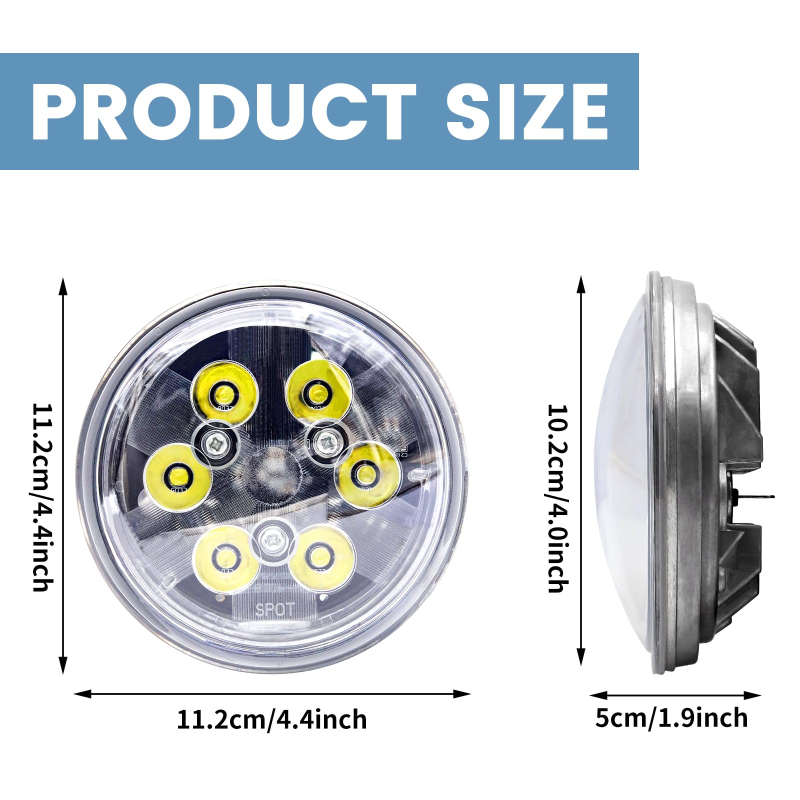 PAR36 LED Light - White Aviation Grade Aircraft Landing Light, Taxi Light, Tractor Light & Farming LED Work Lamp - Perfect for Aircraft, Agricultural Equipment & Industrial Use